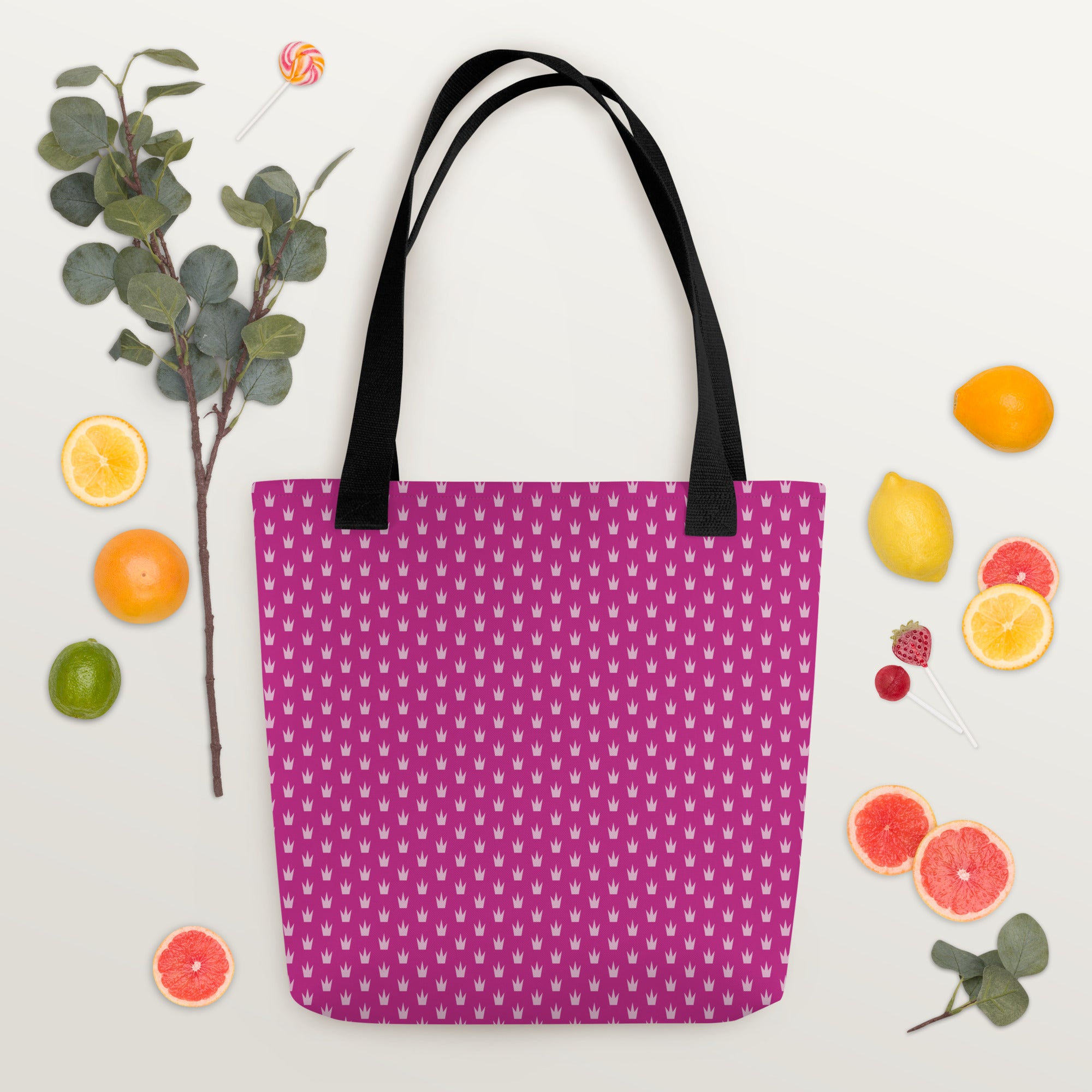 Preppy Crowns Pattern Aesthetic Tote Bag
