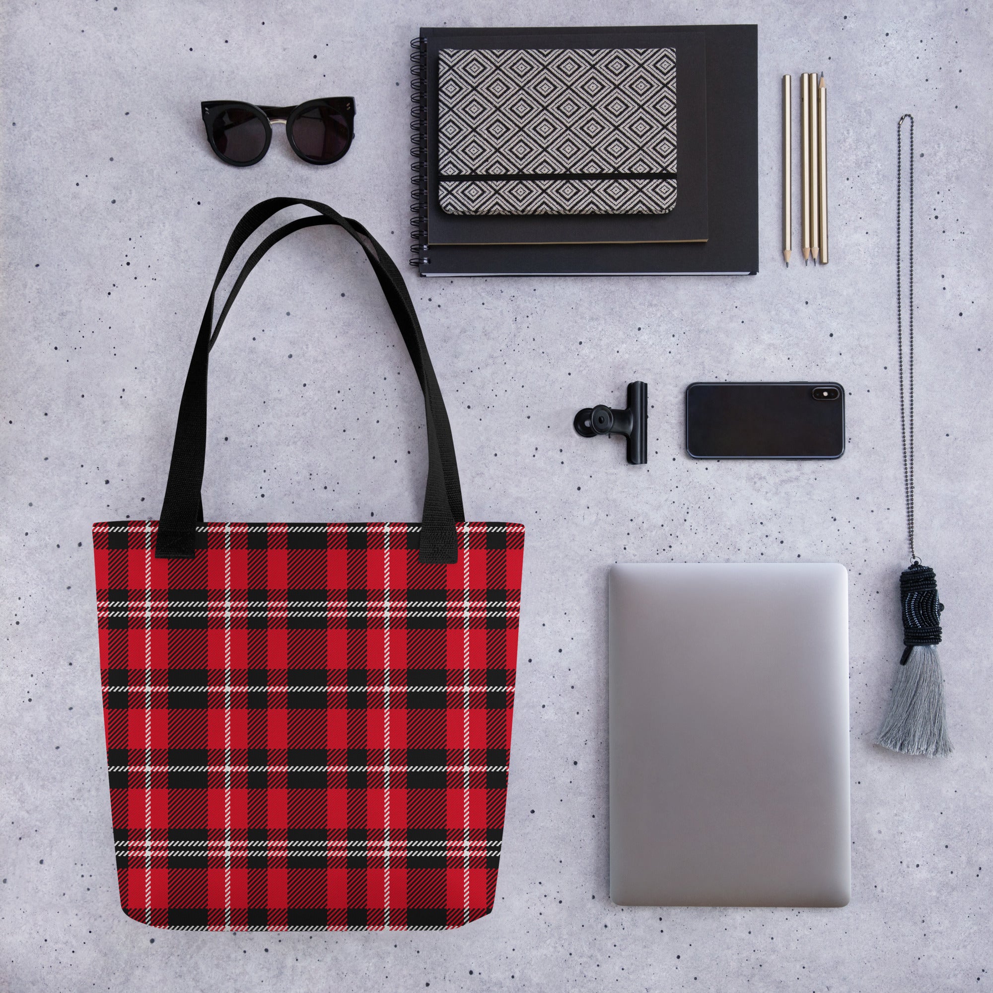Preppy Buffalo Plaid Check Print Tote bag
