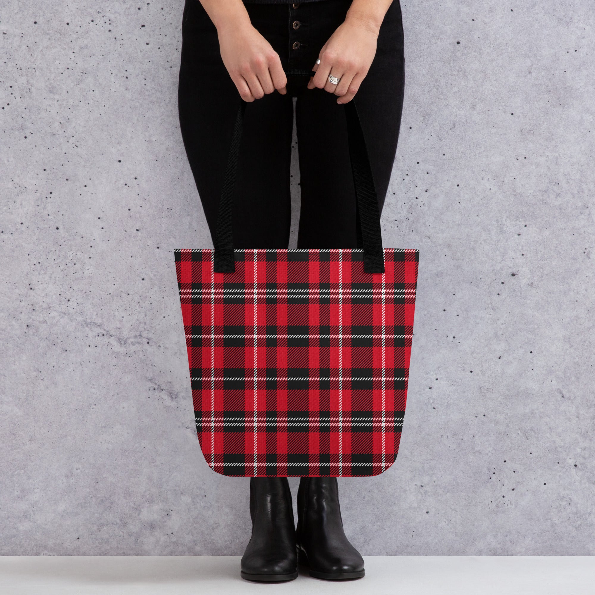 Preppy Buffalo Plaid Check Print Tote bag