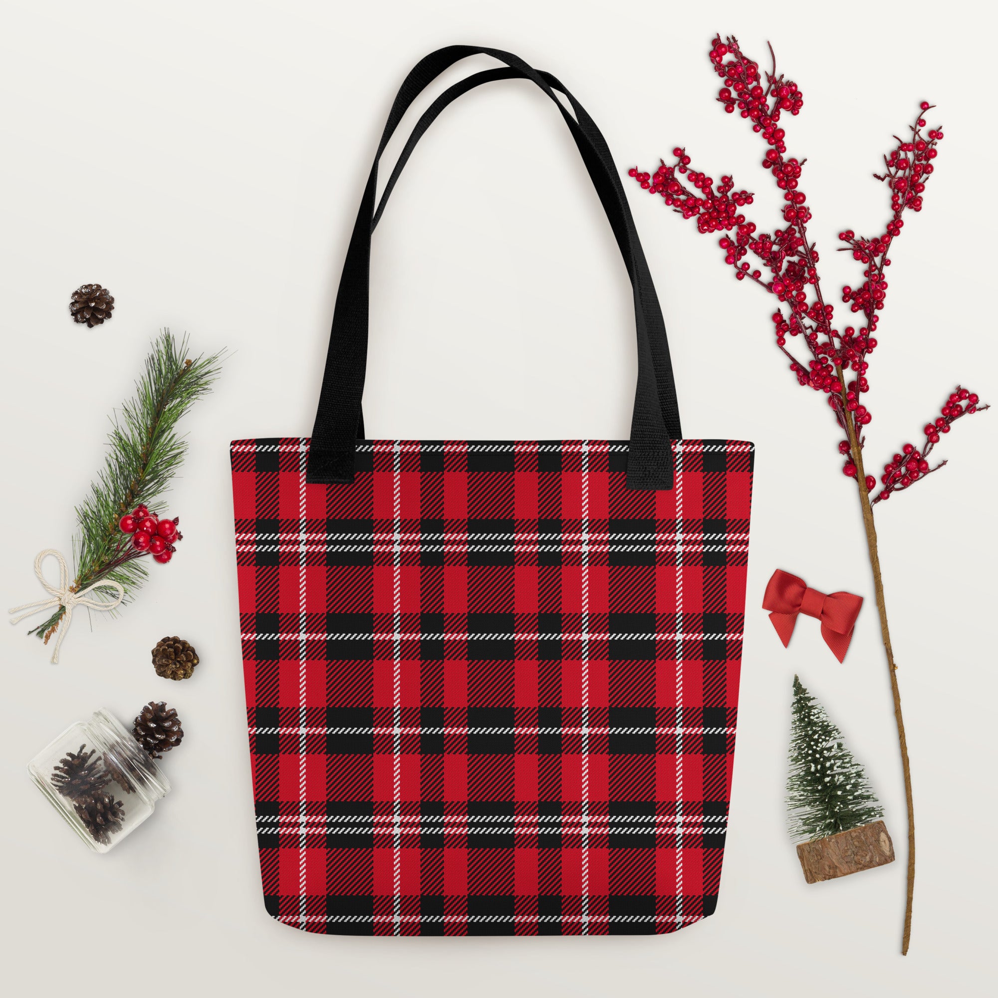 Preppy Buffalo Plaid Check Print Tote bag