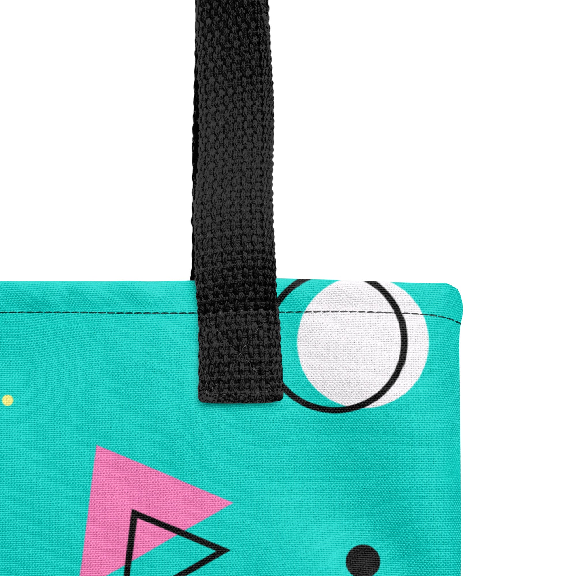 Retro Geometric Fusion Designer Tote Bag