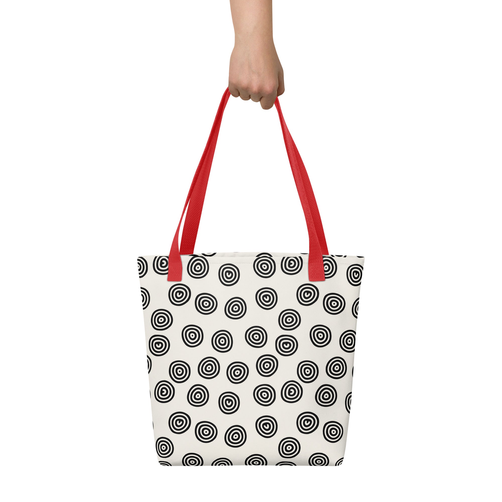 Circle Art Preppy Style Printed Tote Bag