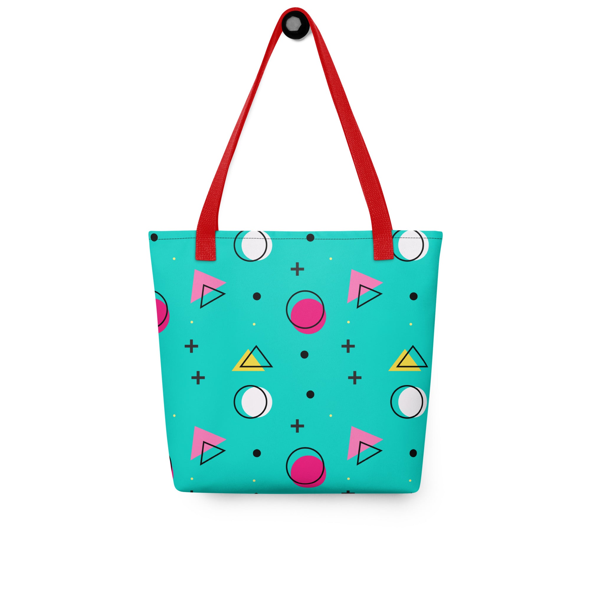 Retro Geometric Fusion Designer Tote Bag