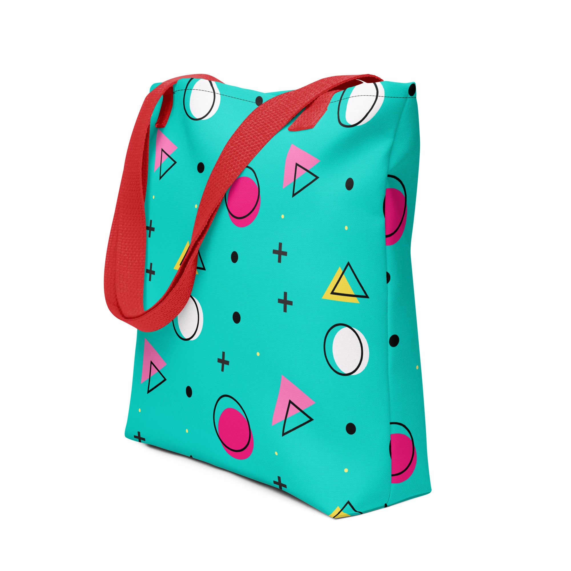 Retro Geometric Fusion Designer Tote Bag