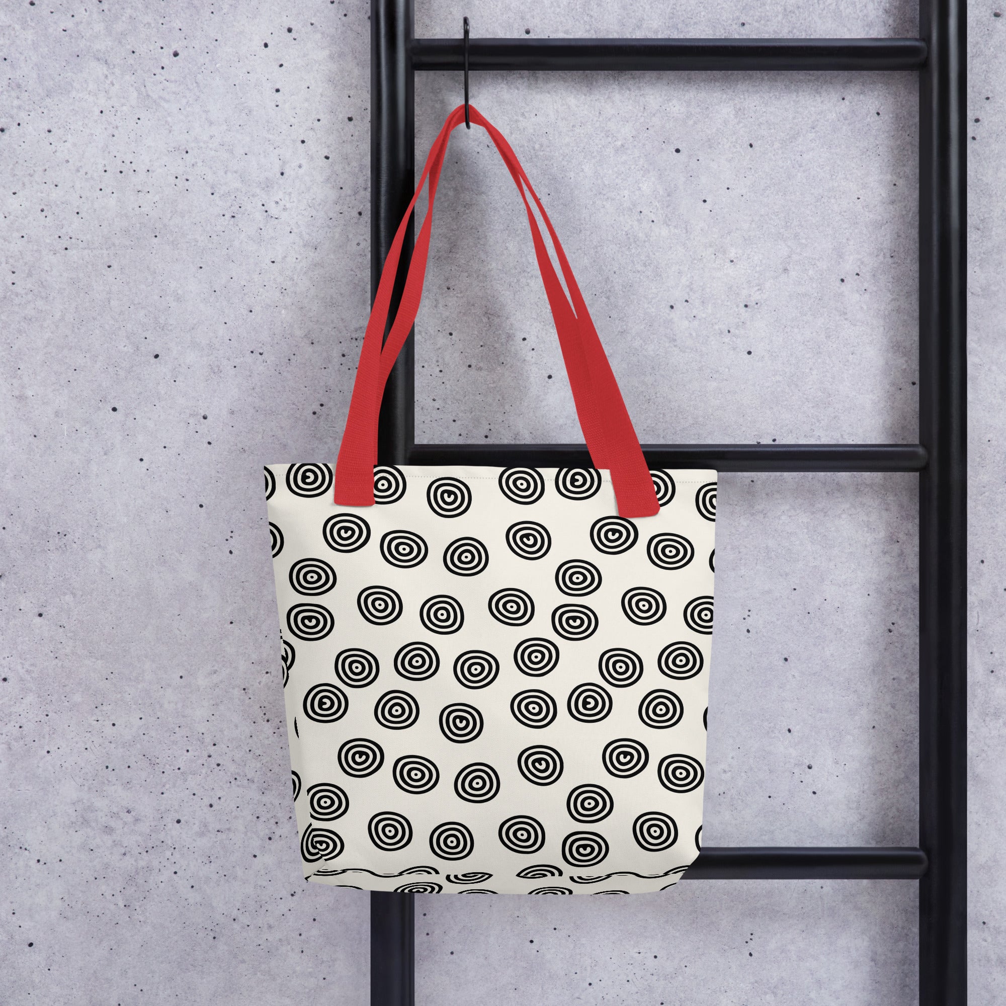 Circle Art Preppy Style Printed Tote Bag