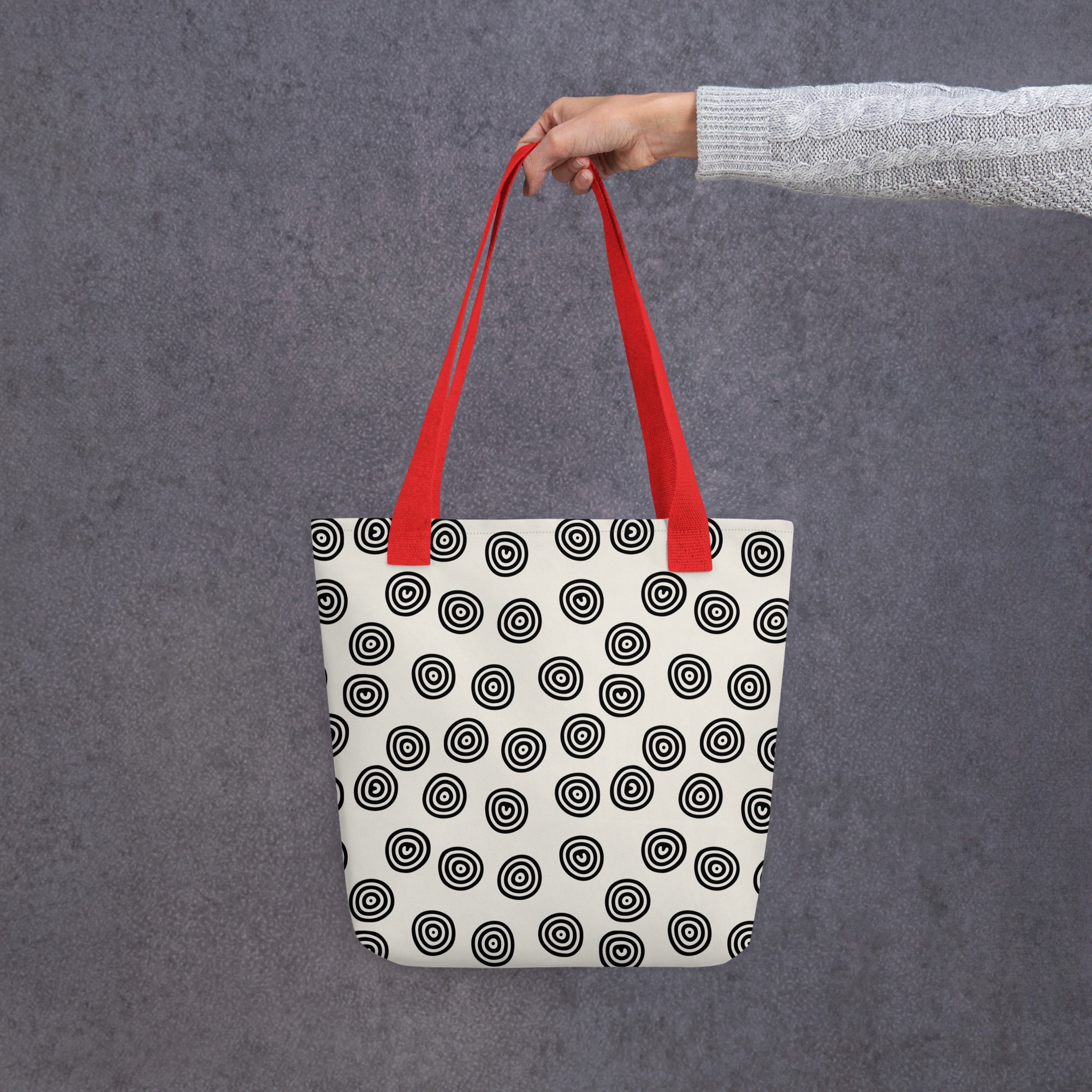 Circle Art Preppy Style Printed Tote Bag