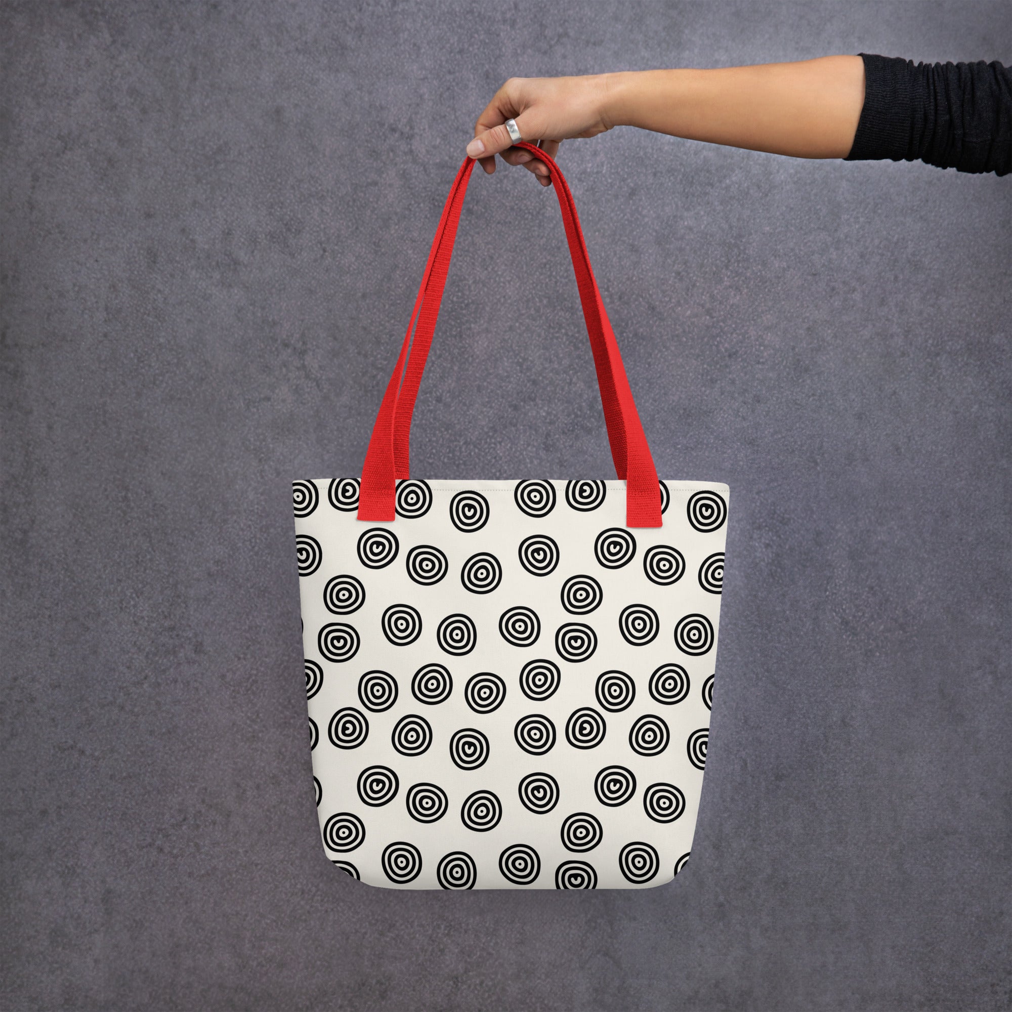 Circle Art Preppy Style Printed Tote Bag