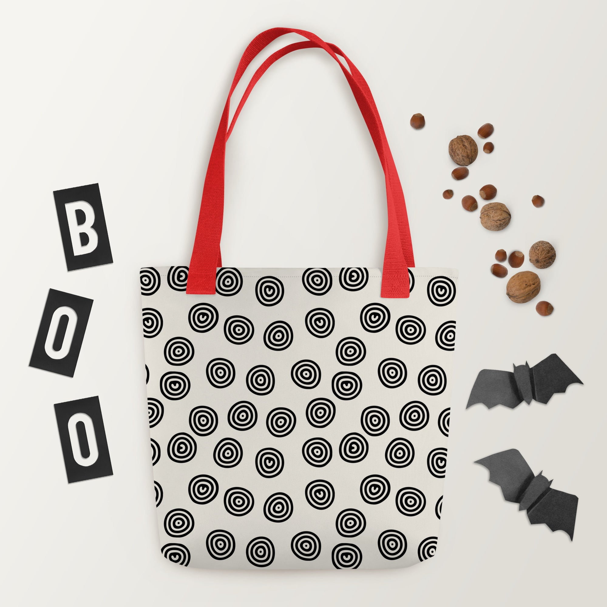 Circle Art Preppy Style Printed Tote Bag