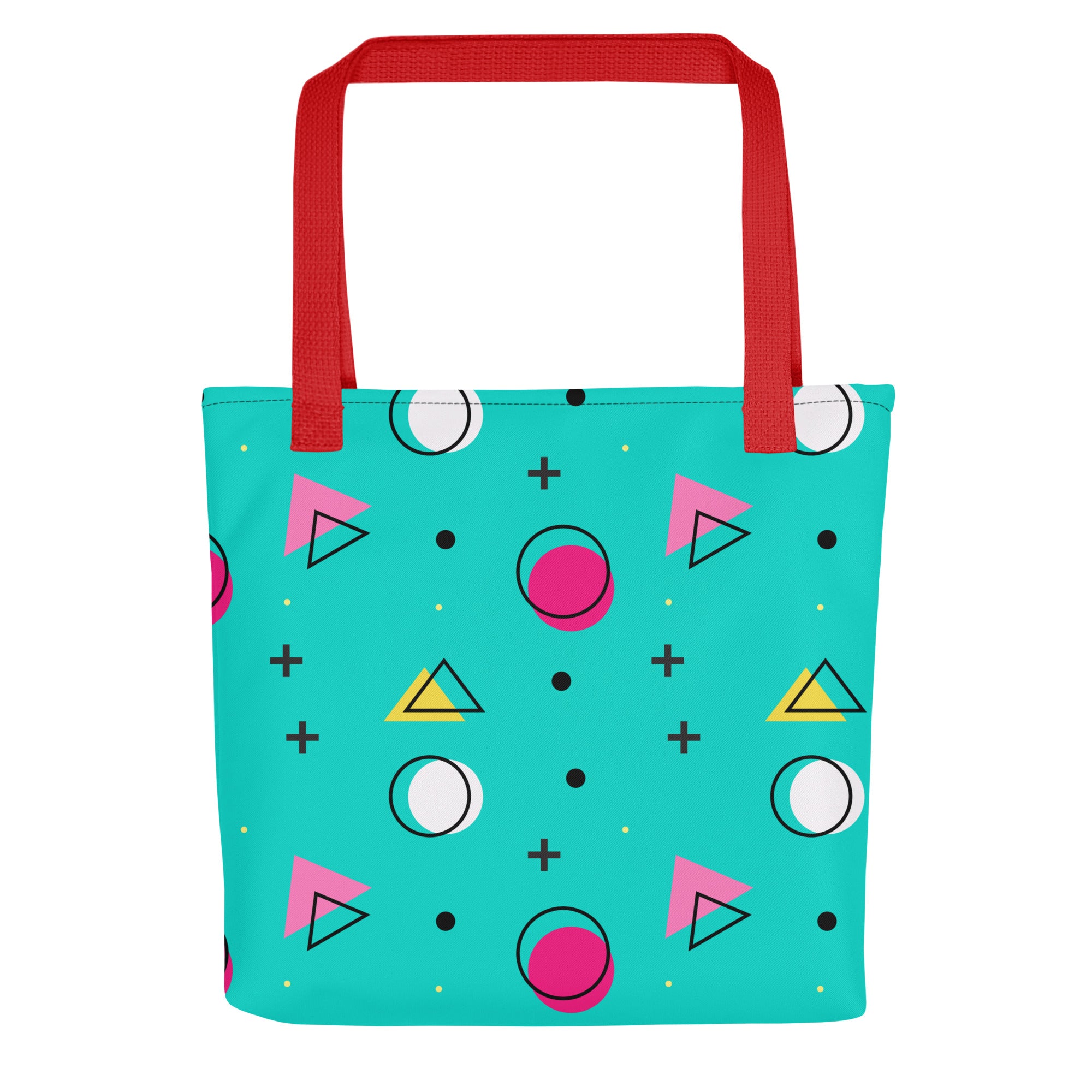 Retro Geometric Fusion Designer Tote Bag