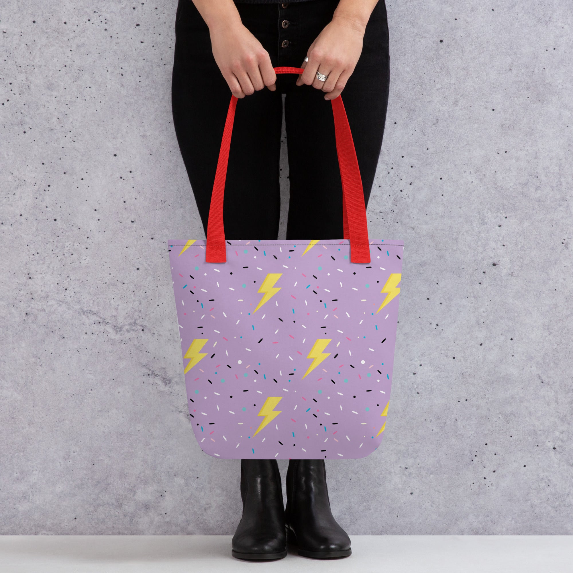 Preppy Lightning Bolt Aesthetic Pattern Tote bag