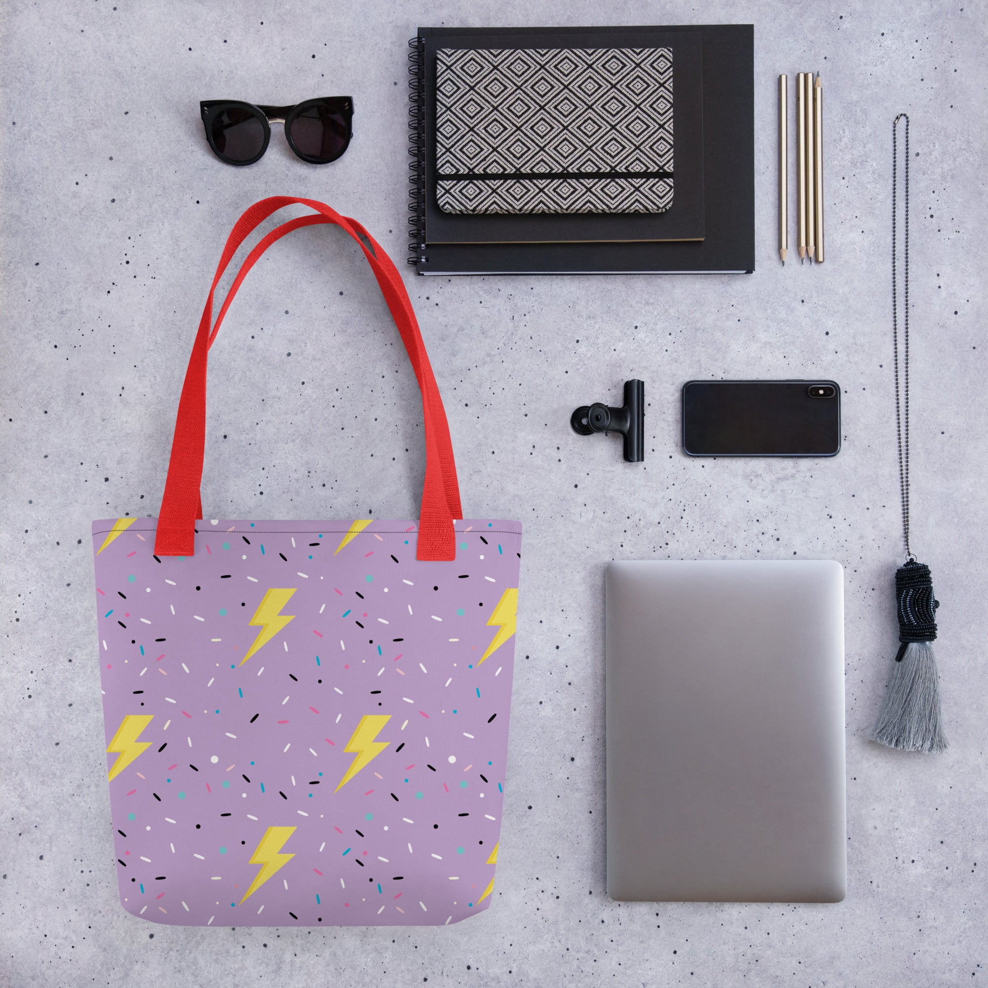 Preppy Lightning Bolt Aesthetic Pattern Tote bag