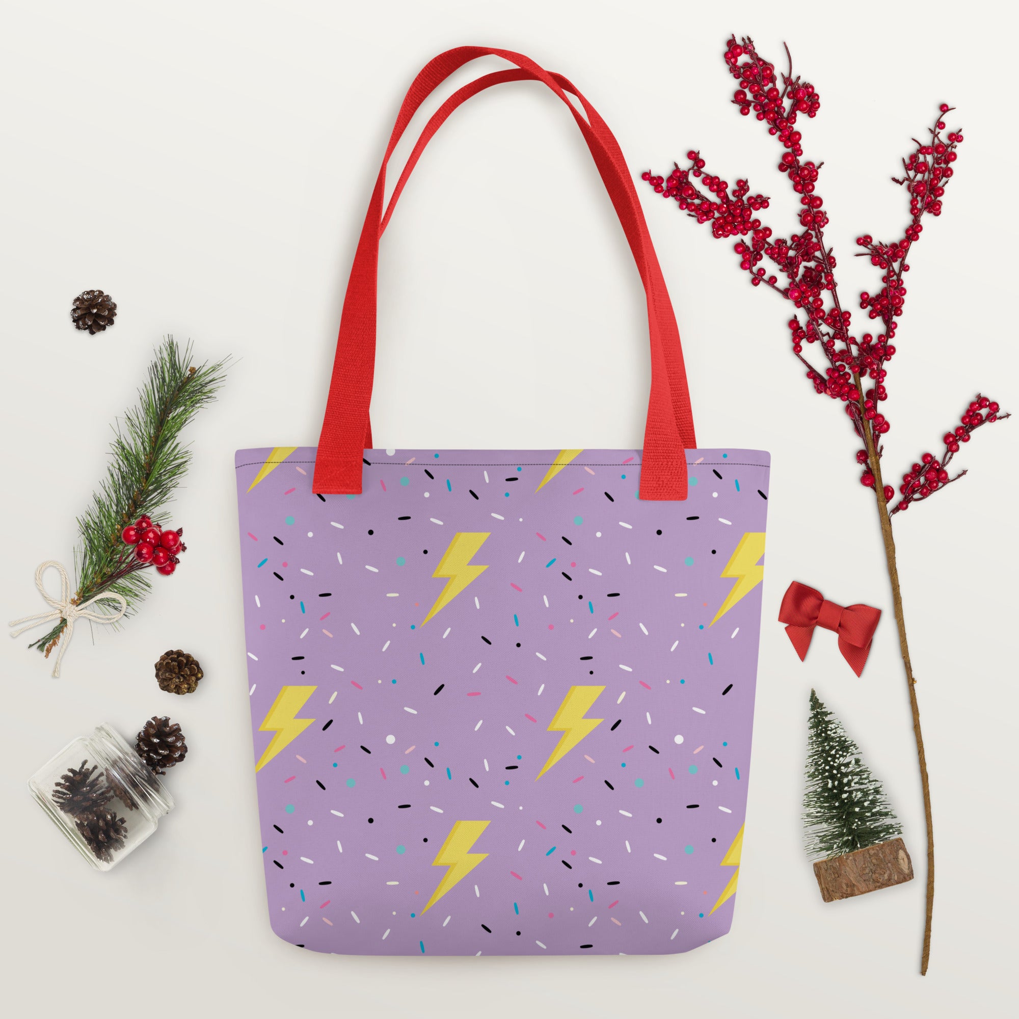 Preppy Lightning Bolt Aesthetic Pattern Tote bag