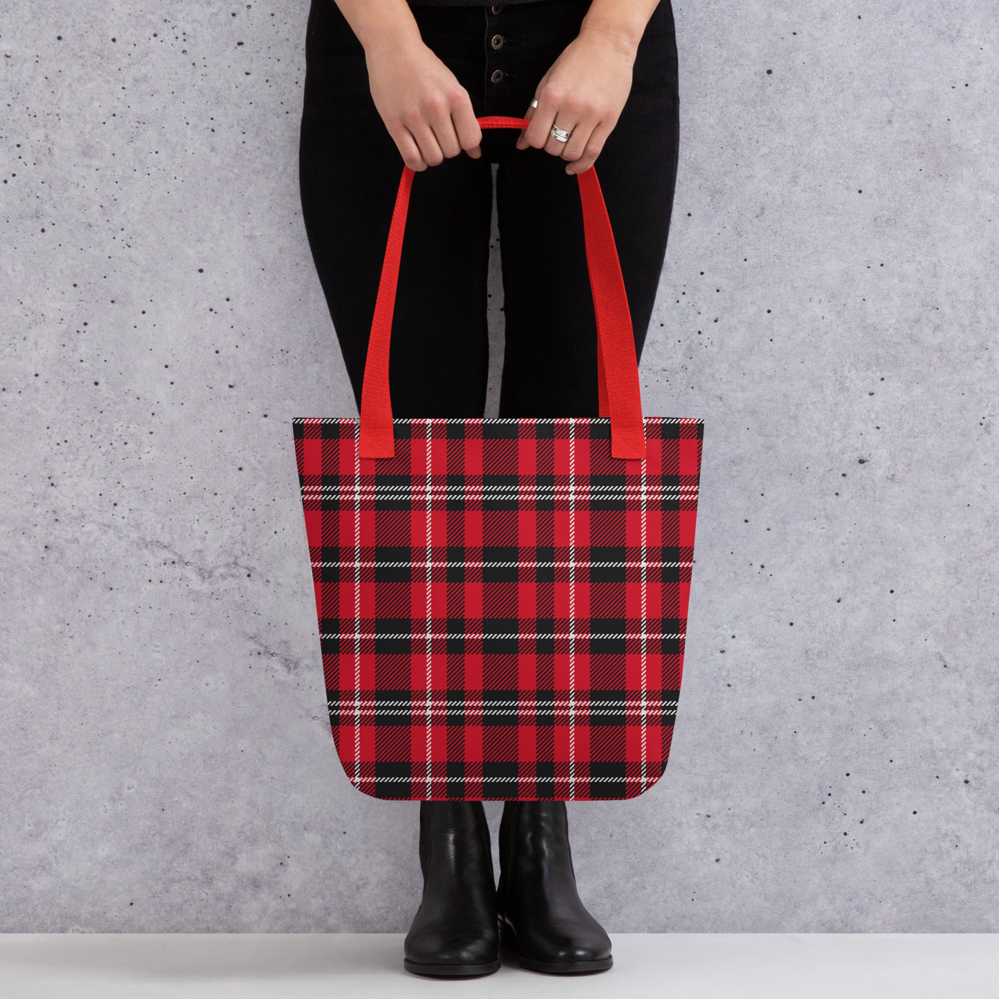 Preppy Buffalo Plaid Check Print Tote bag