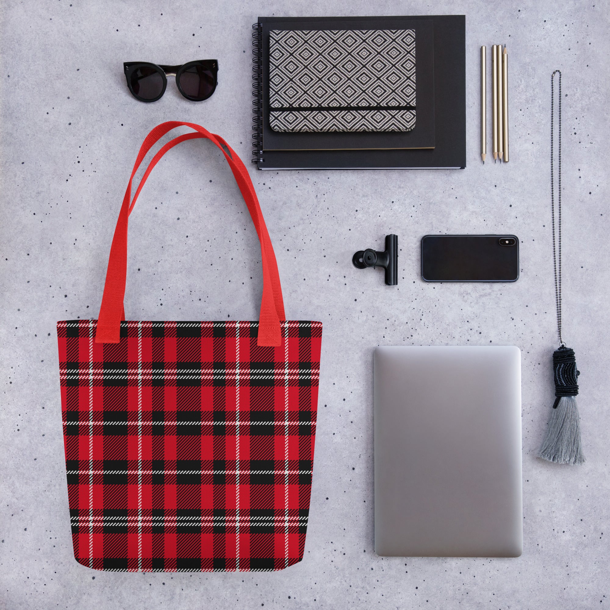 Preppy Buffalo Plaid Check Print Tote bag