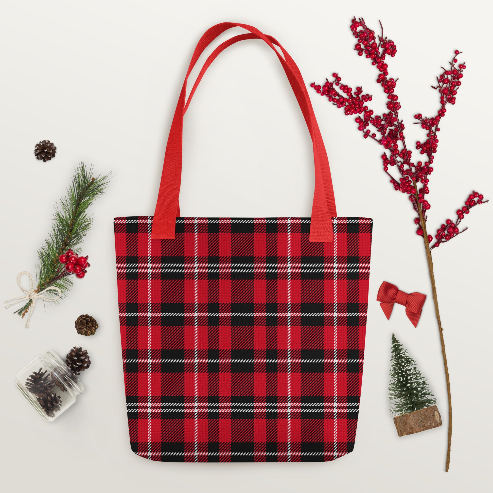 Preppy Buffalo Plaid Check Print Tote bag