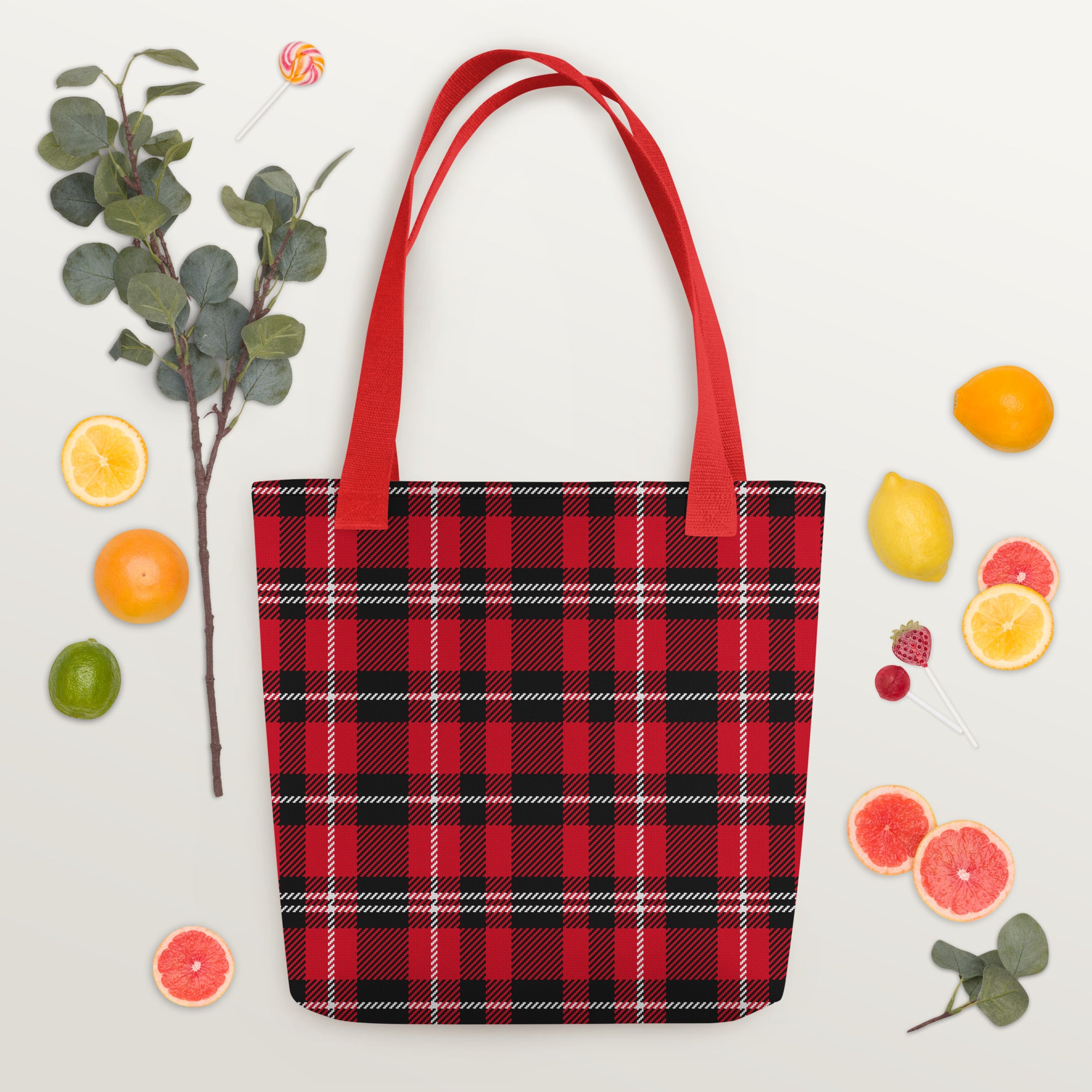 Preppy Buffalo Plaid Check Print Tote bag