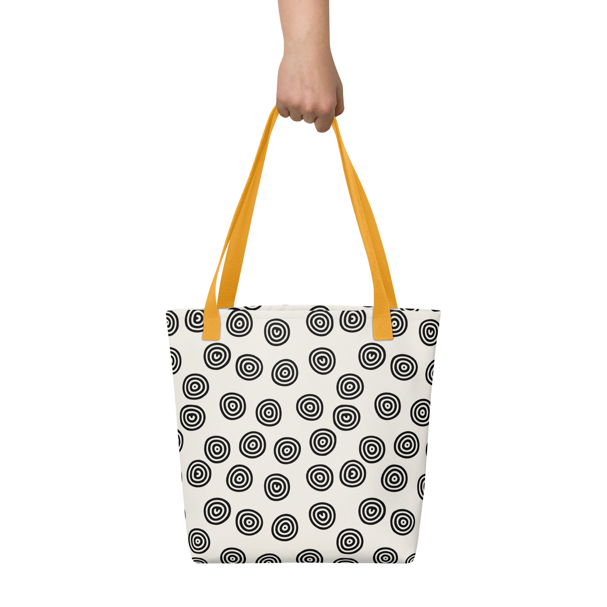 Circle Art Preppy Style Printed Tote Bag