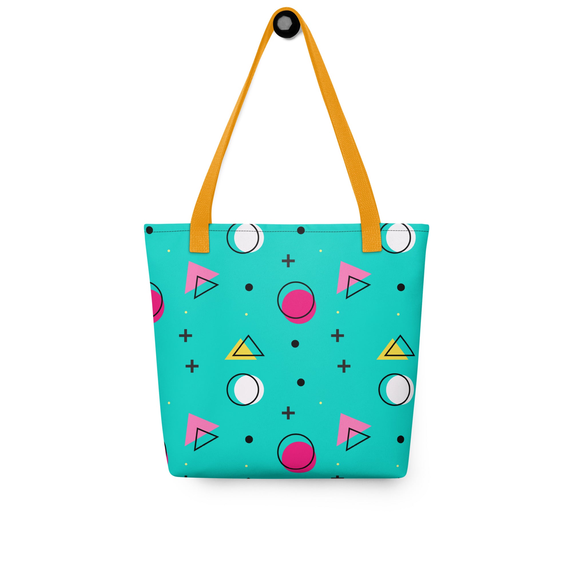 Retro Geometric Fusion Designer Tote Bag