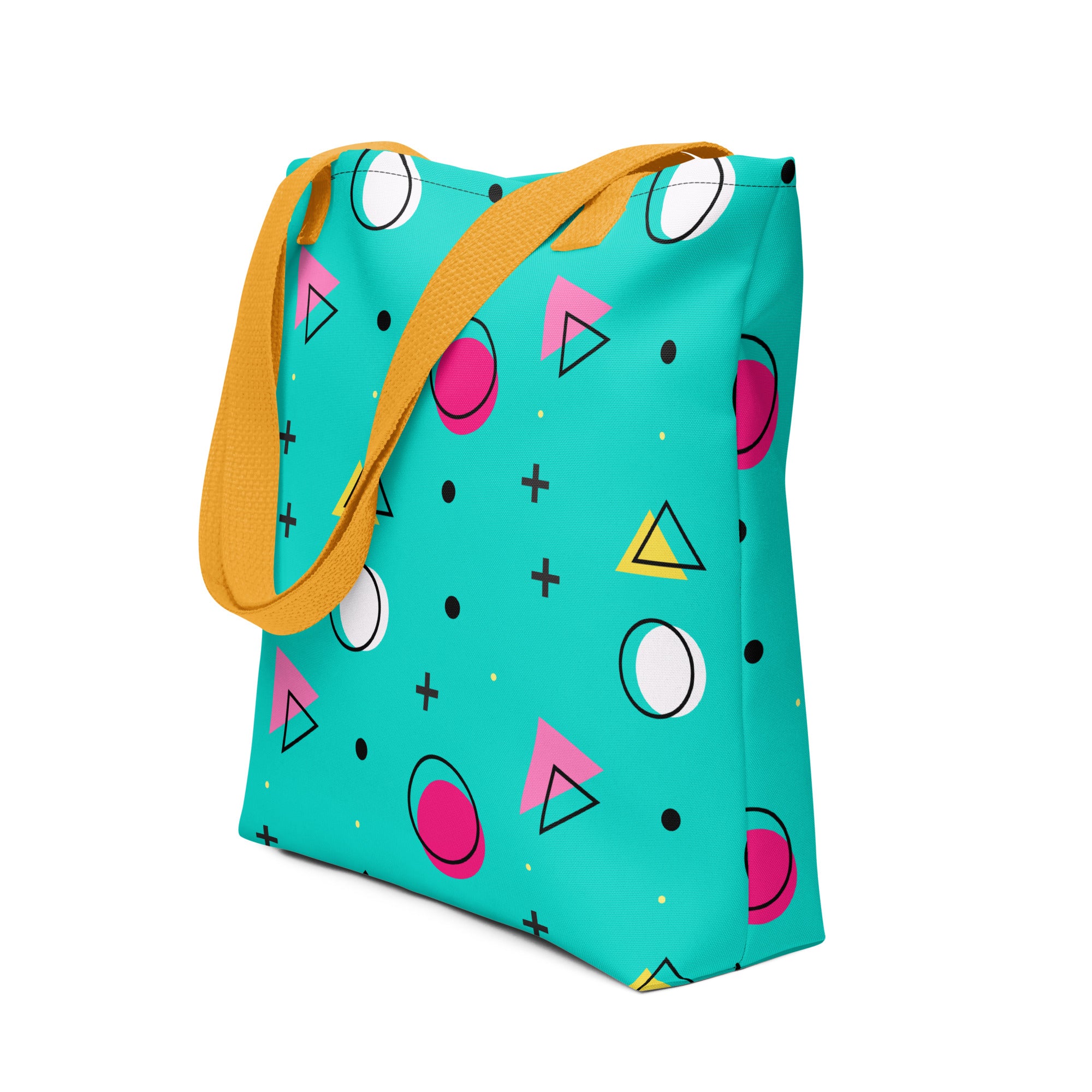 Retro Geometric Fusion Designer Tote Bag