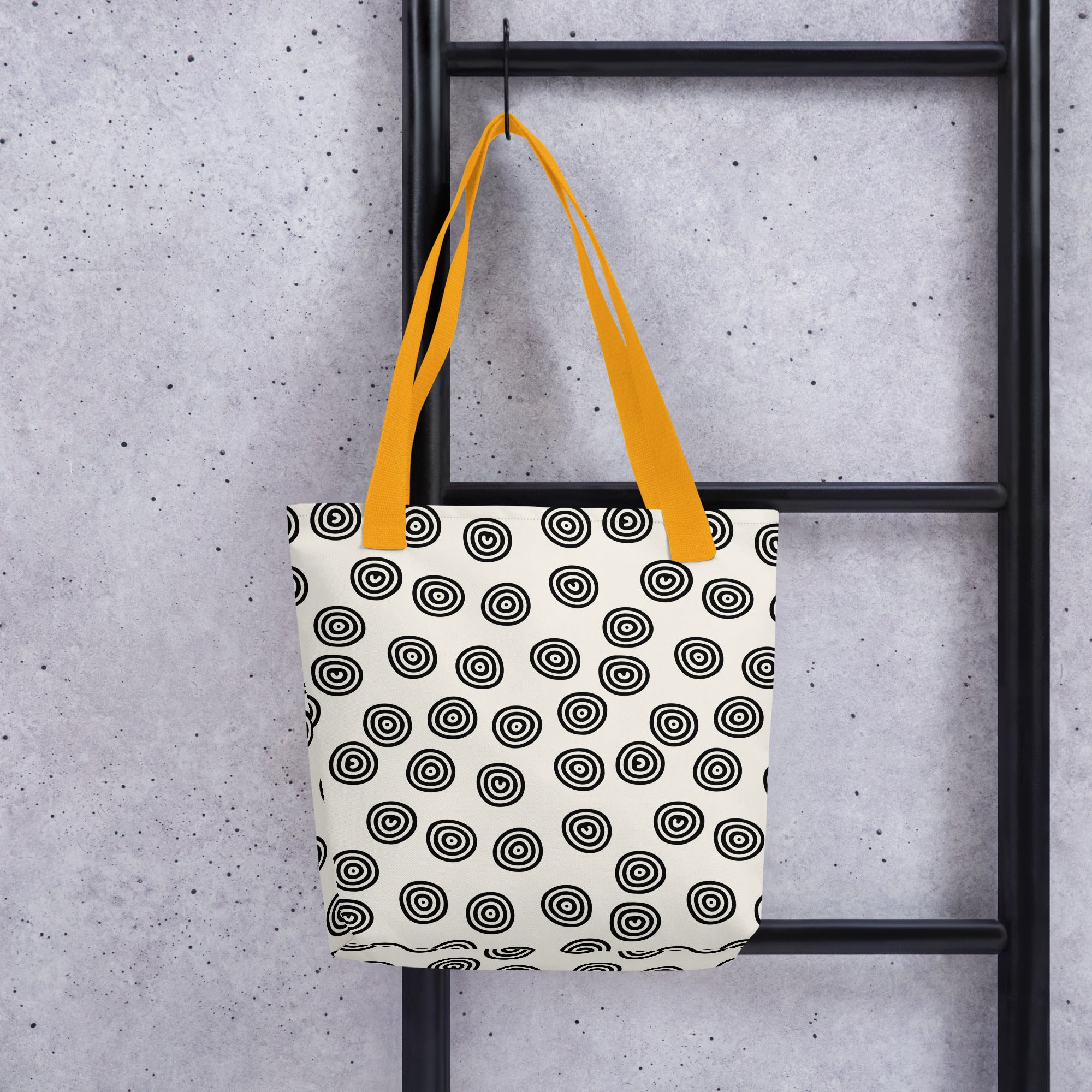 Circle Art Preppy Style Printed Tote Bag