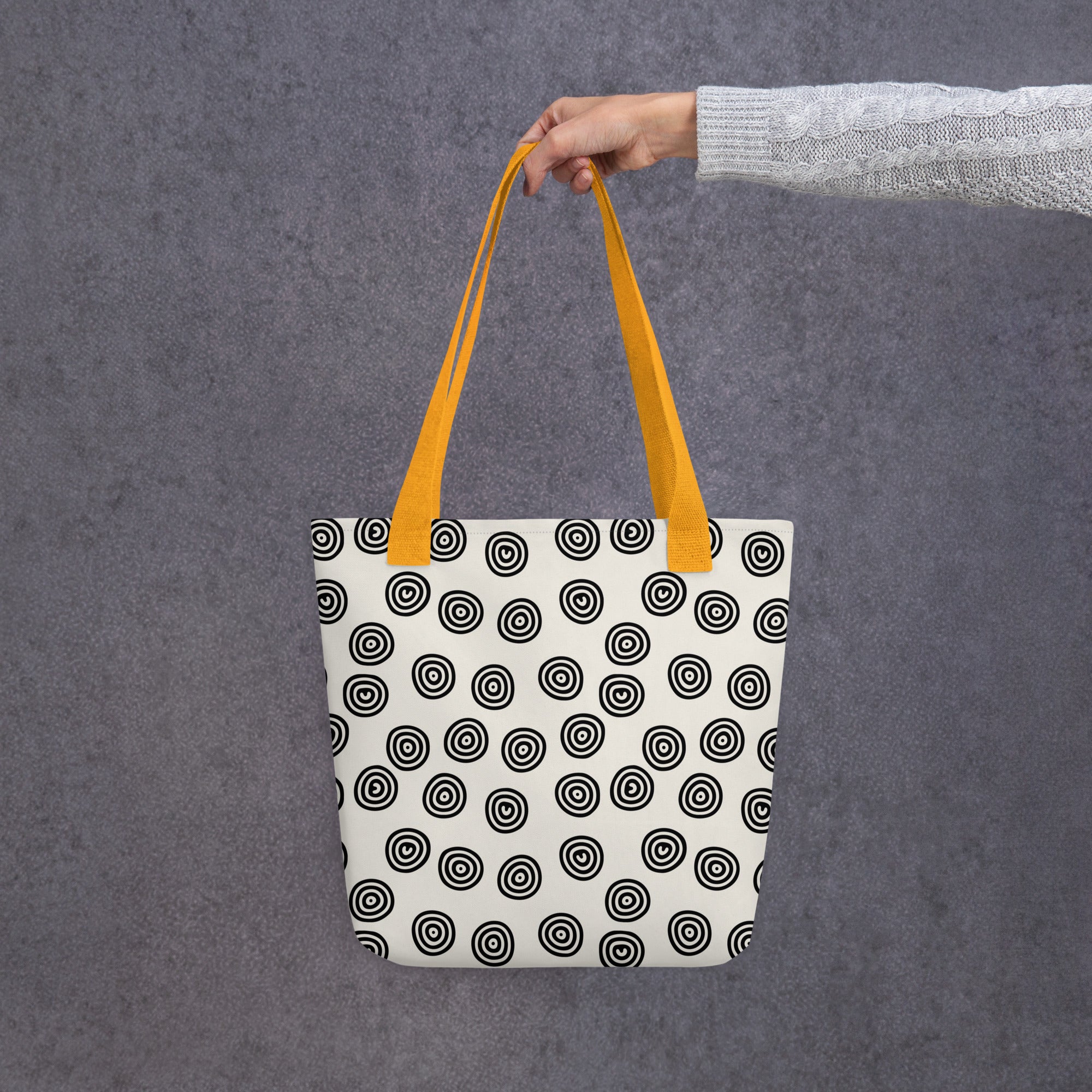 Circle Art Preppy Style Printed Tote Bag