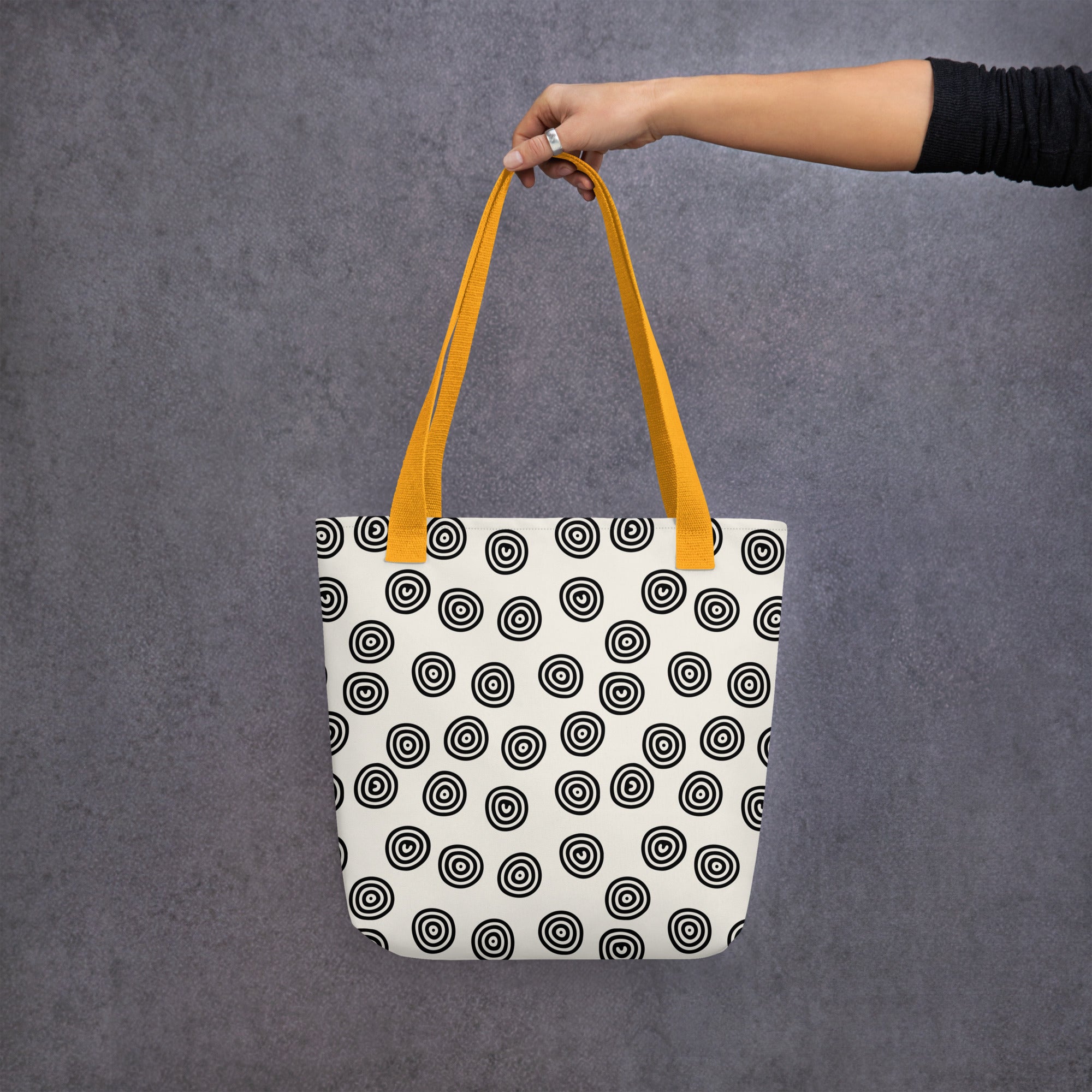 Circle Art Preppy Style Printed Tote Bag