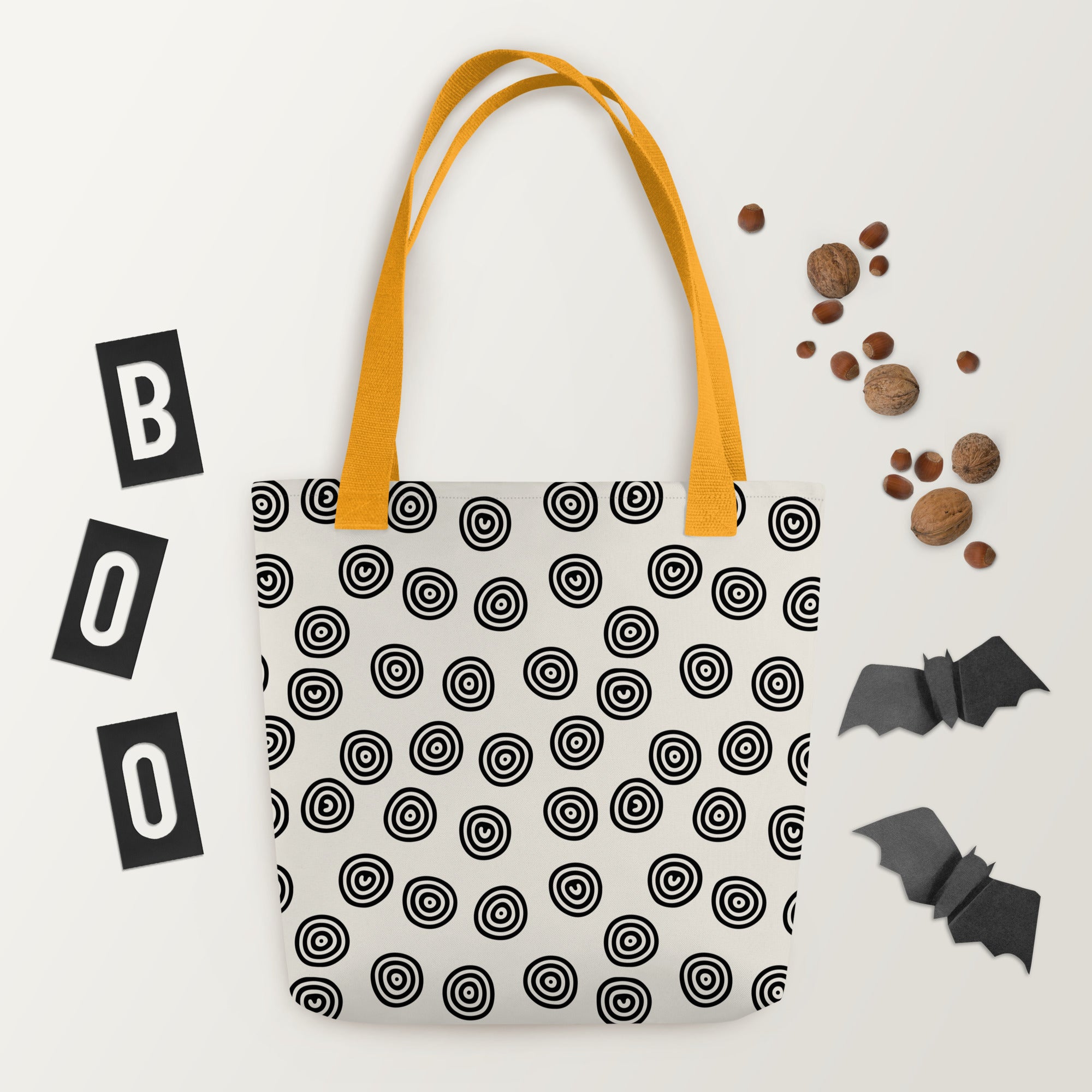 Circle Art Preppy Style Printed Tote Bag