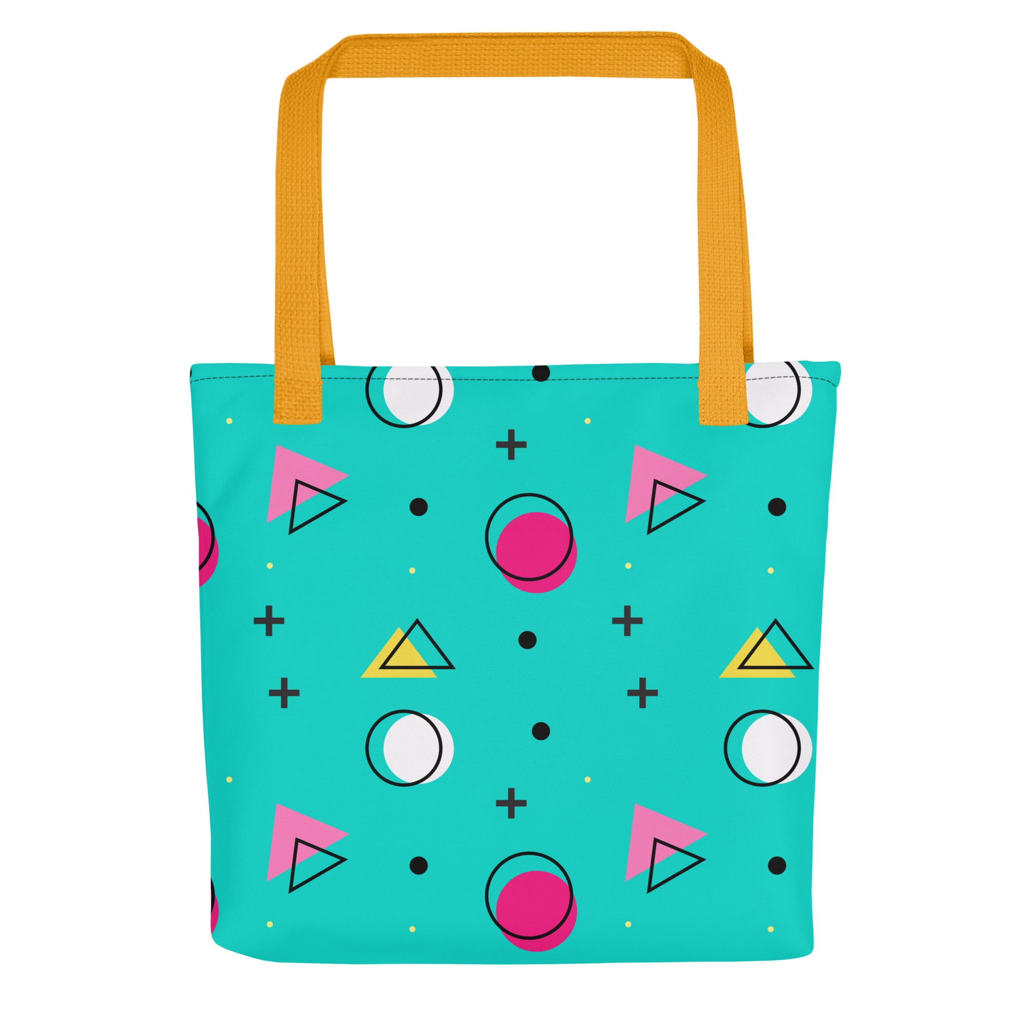 Retro Geometric Fusion Designer Tote Bag