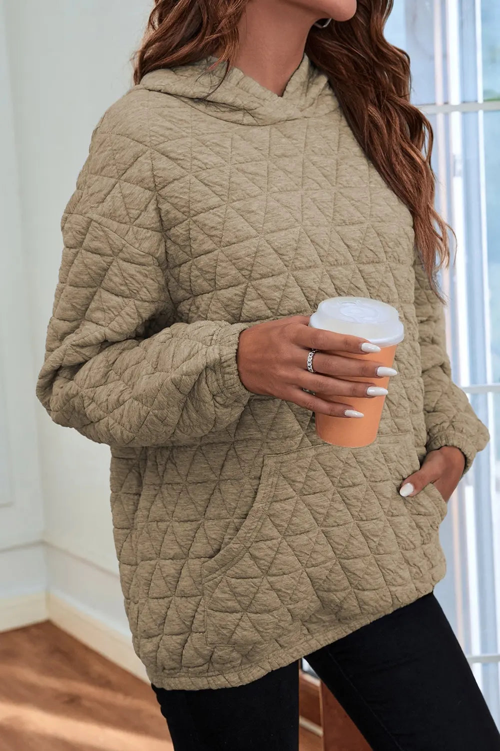 Quilted Preppy Hoodie β Long Sleeve and Pocketed