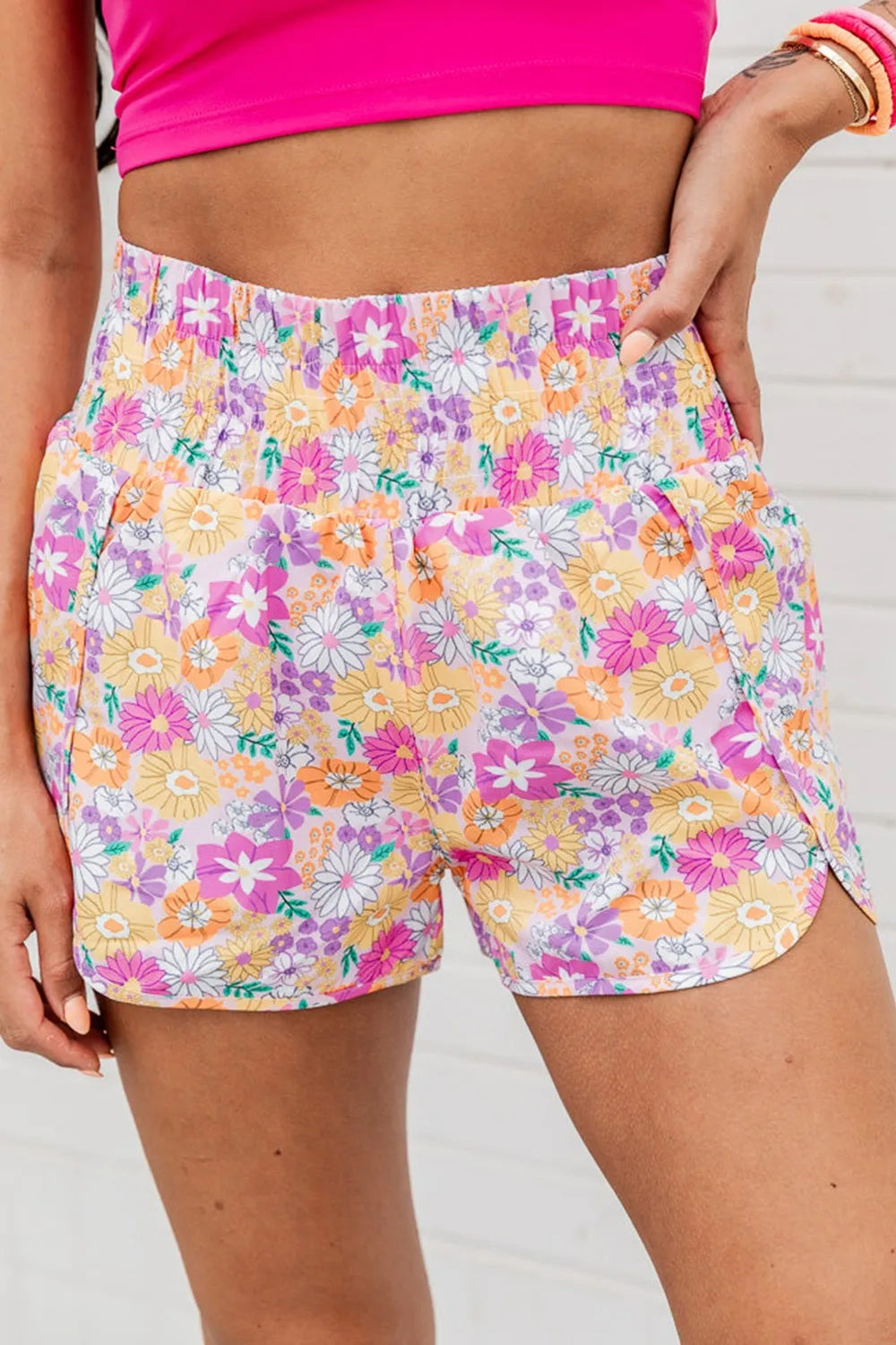 Preppy Printed High Waist Shorts for Women & Girls