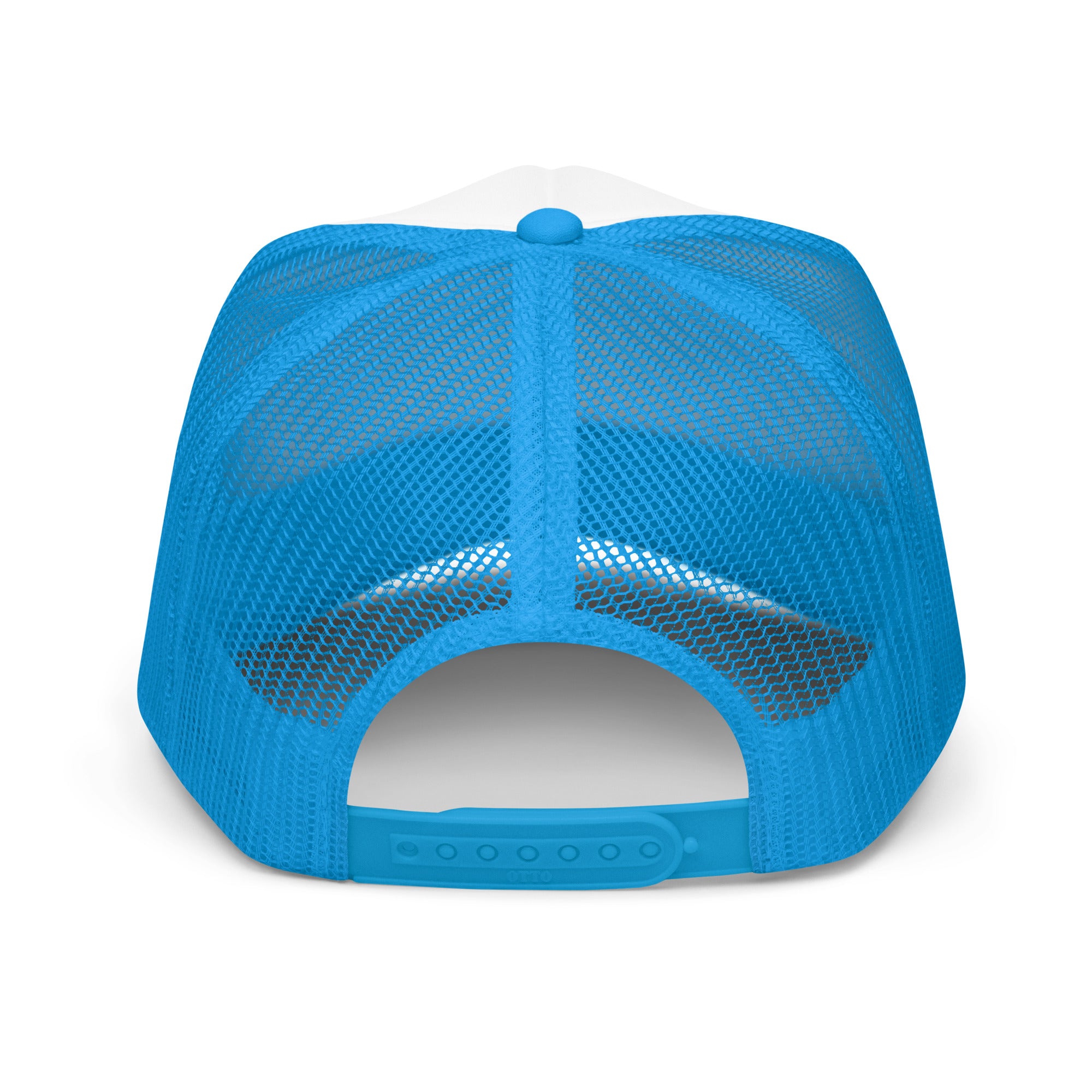 Smiley Face Preppy Foam Trucker Cap in Pink and Blue