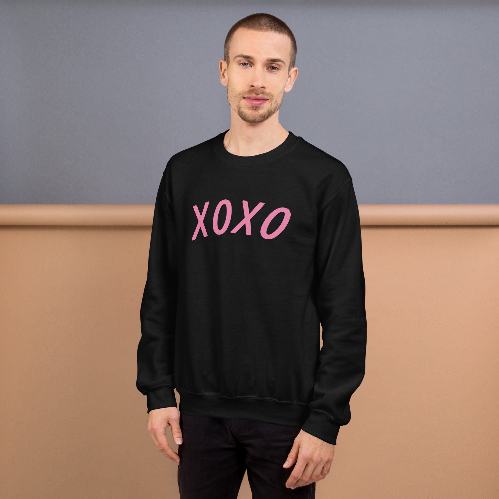 Preppy XOXO Crewneck Sweatshirt in Pink, White & Black
