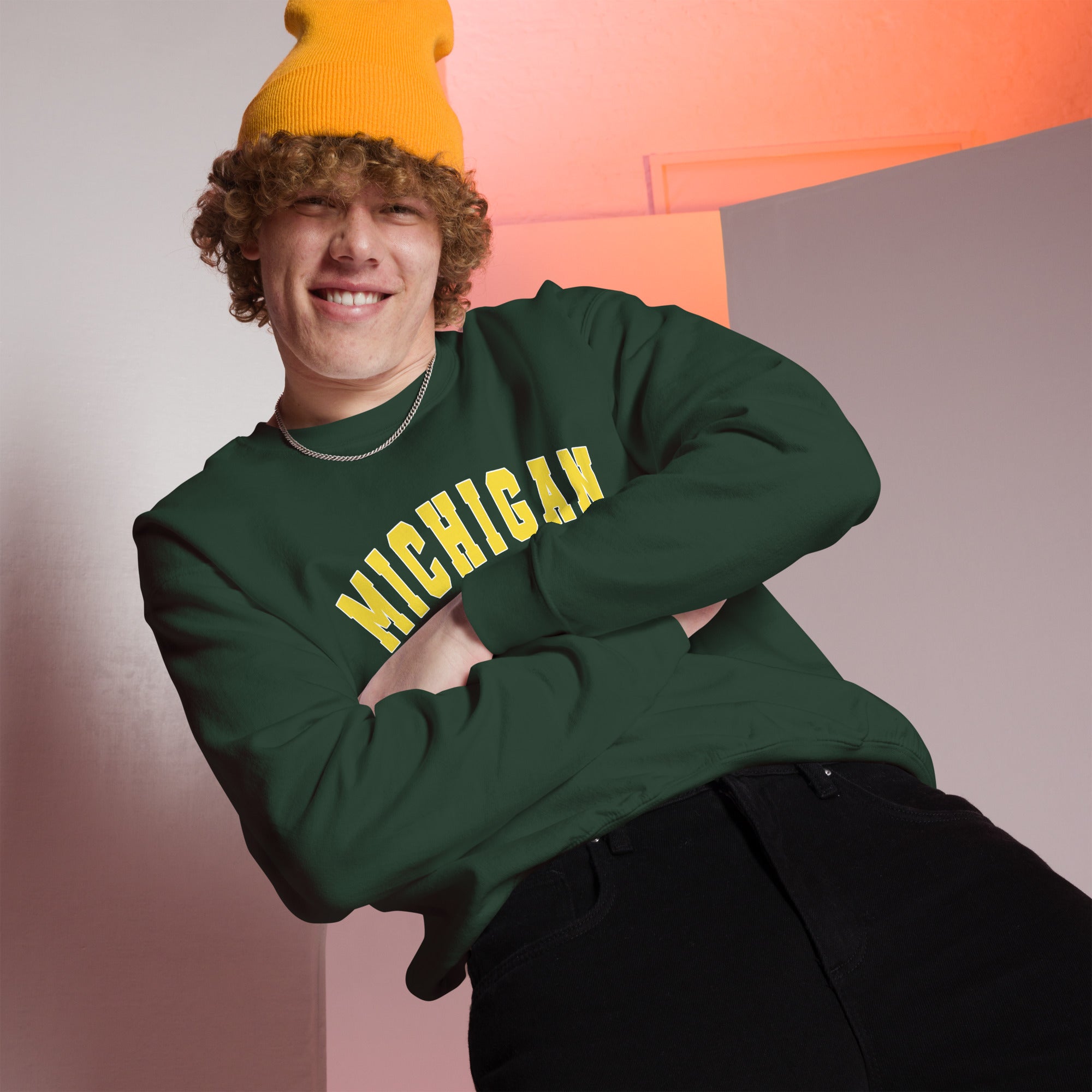 Preppy Green Michigan State Unisex Crewneck Sweatshirt