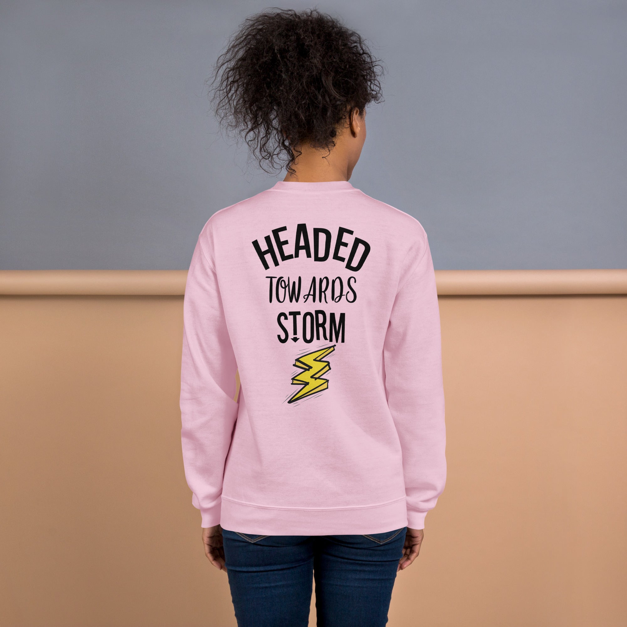 Preppy Motivational Quote Headed Towards Storm Crewneck Sweatshirt