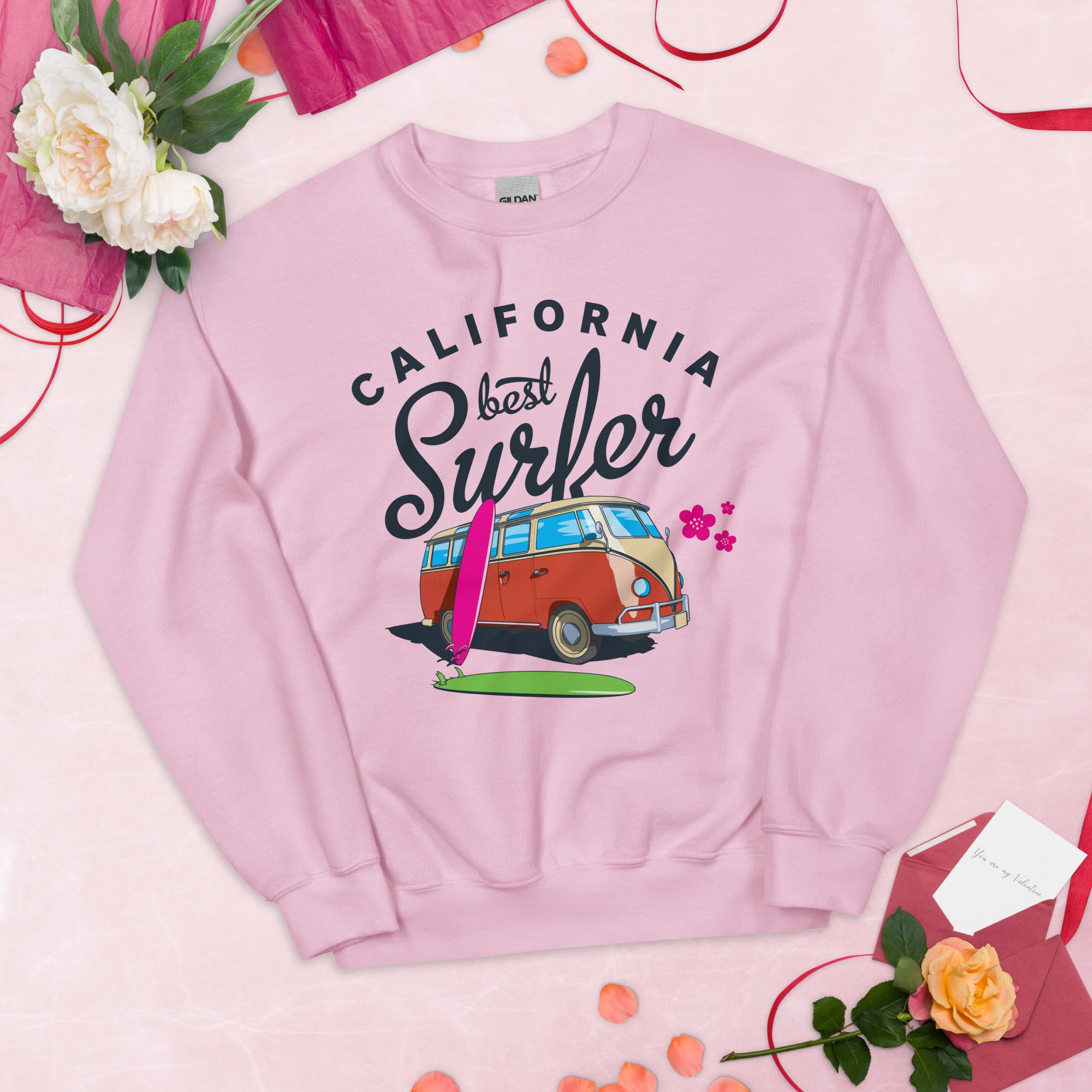 Preppy Vintage California Best Surfer Crewneck Sweatshirt