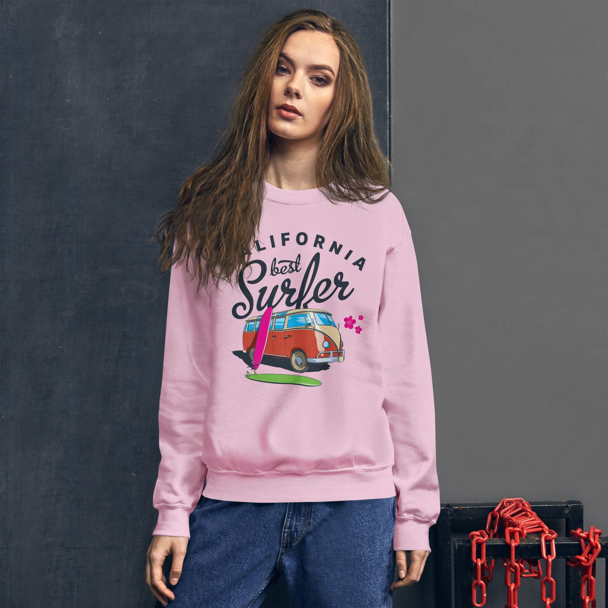 Preppy Vintage California Best Surfer Crewneck Sweatshirt