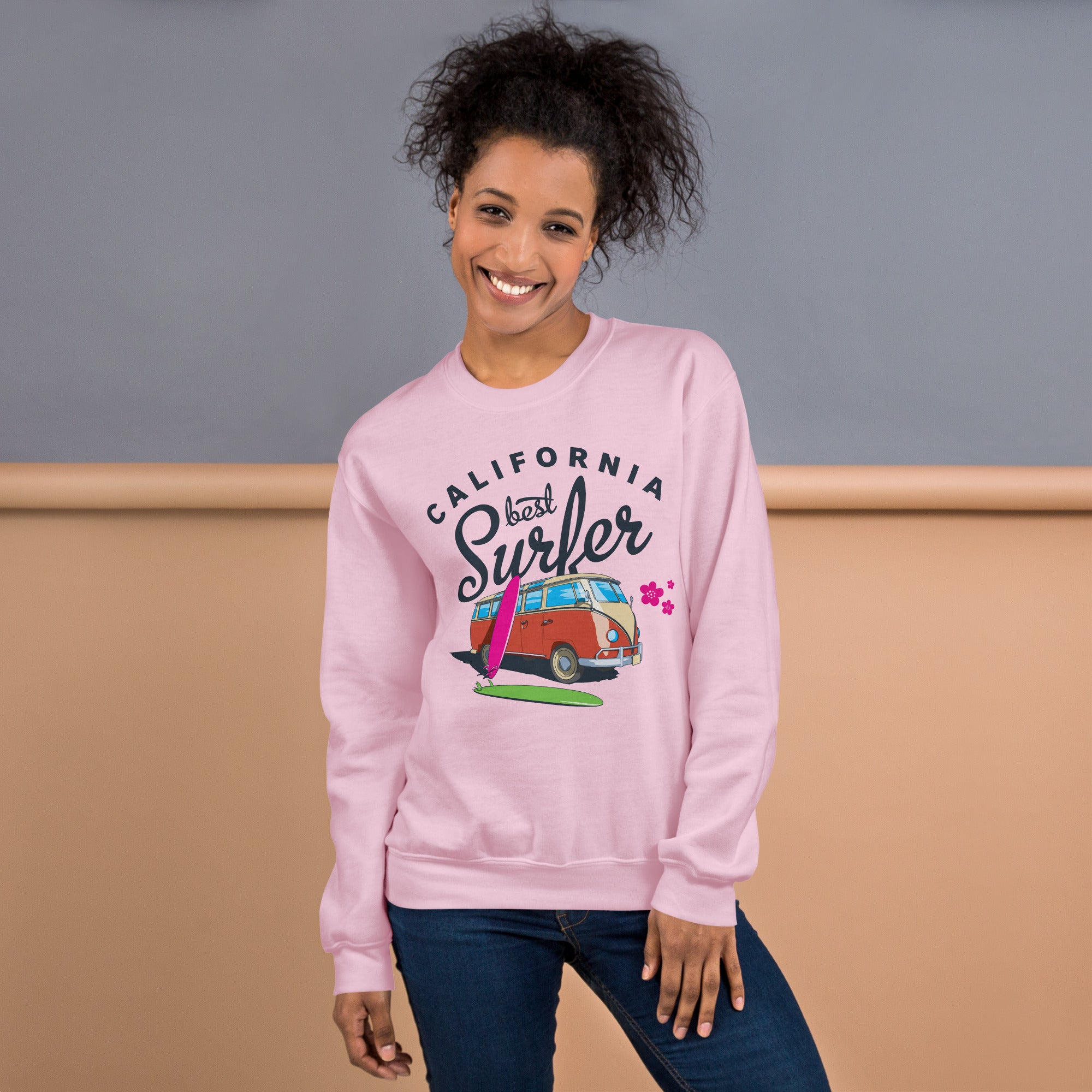 Preppy Vintage California Best Surfer Crewneck Sweatshirt