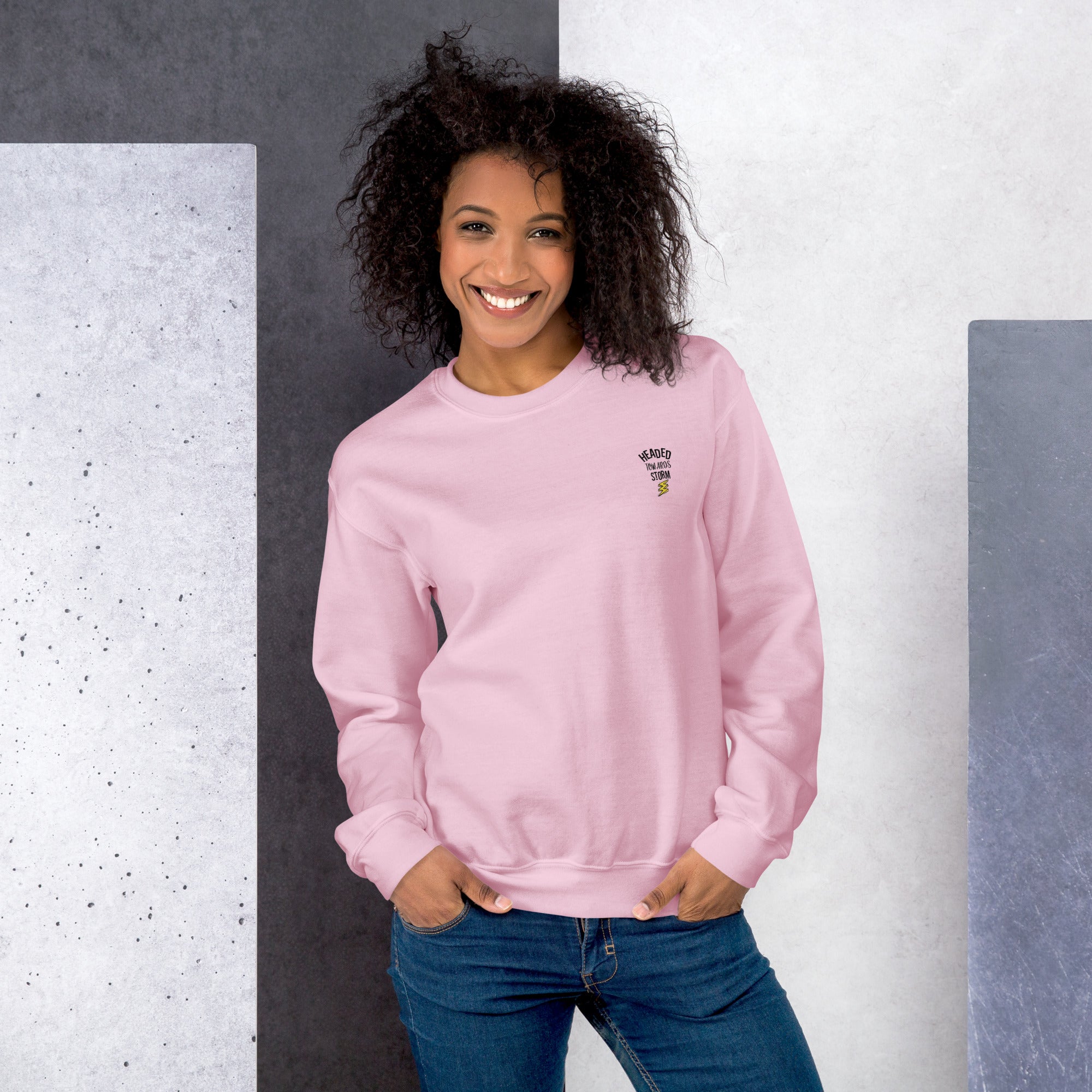 Preppy Motivational Quote Headed Towards Storm Crewneck Sweatshirt