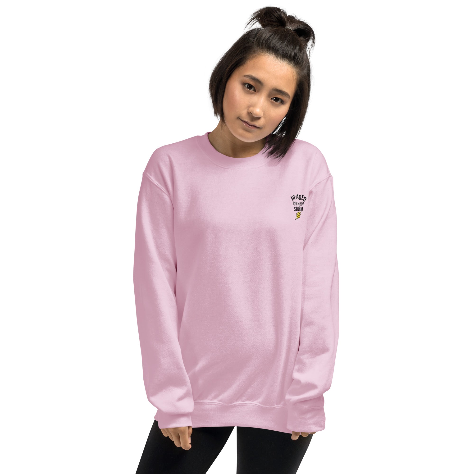 Preppy Motivational Quote Headed Towards Storm Crewneck Sweatshirt