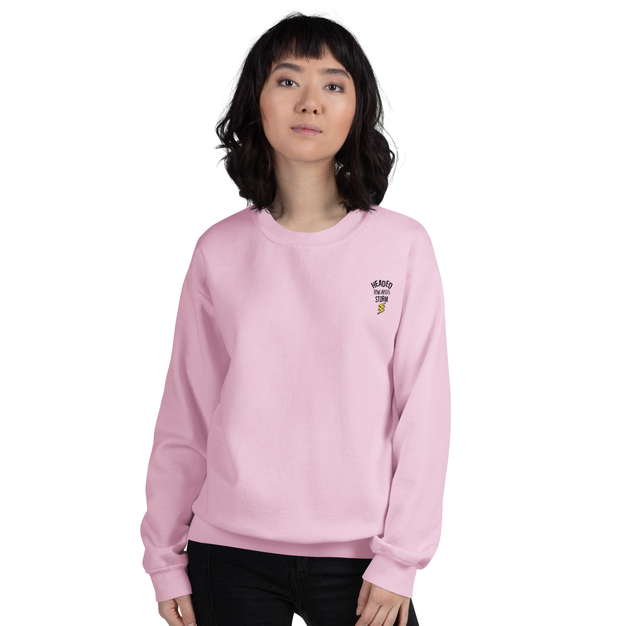 Preppy Motivational Quote Headed Towards Storm Crewneck Sweatshirt