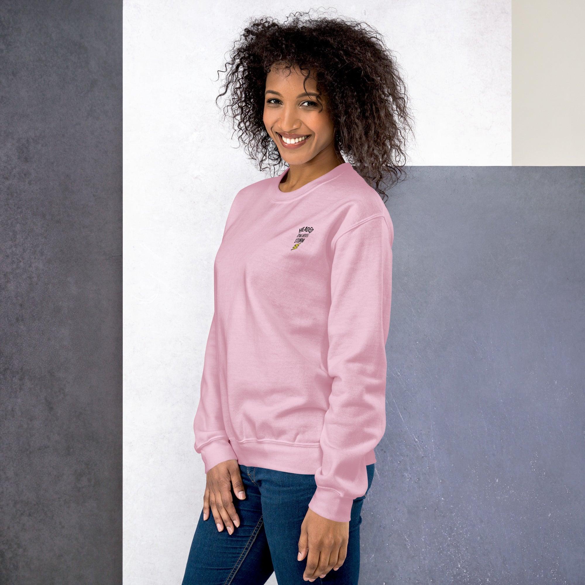 Preppy Motivational Quote Headed Towards Storm Crewneck Sweatshirt