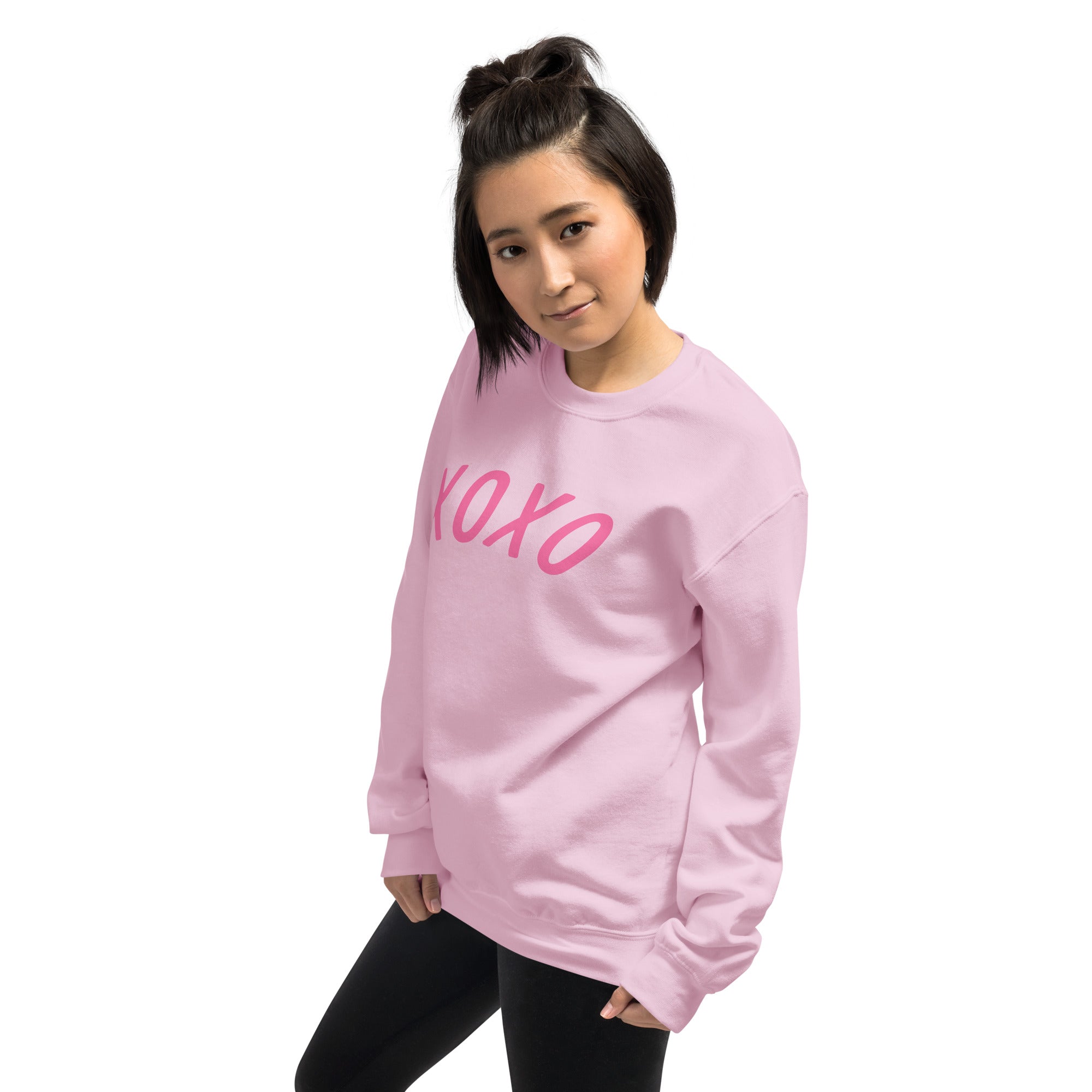 Preppy XOXO Crewneck Sweatshirt in Pink, White & Black