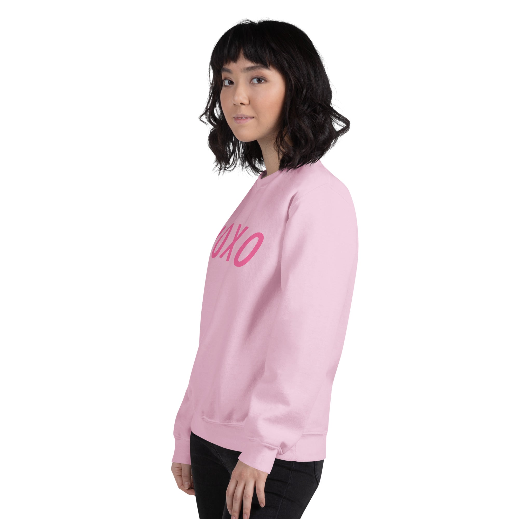 Preppy XOXO Crewneck Sweatshirt in Pink, White & Black