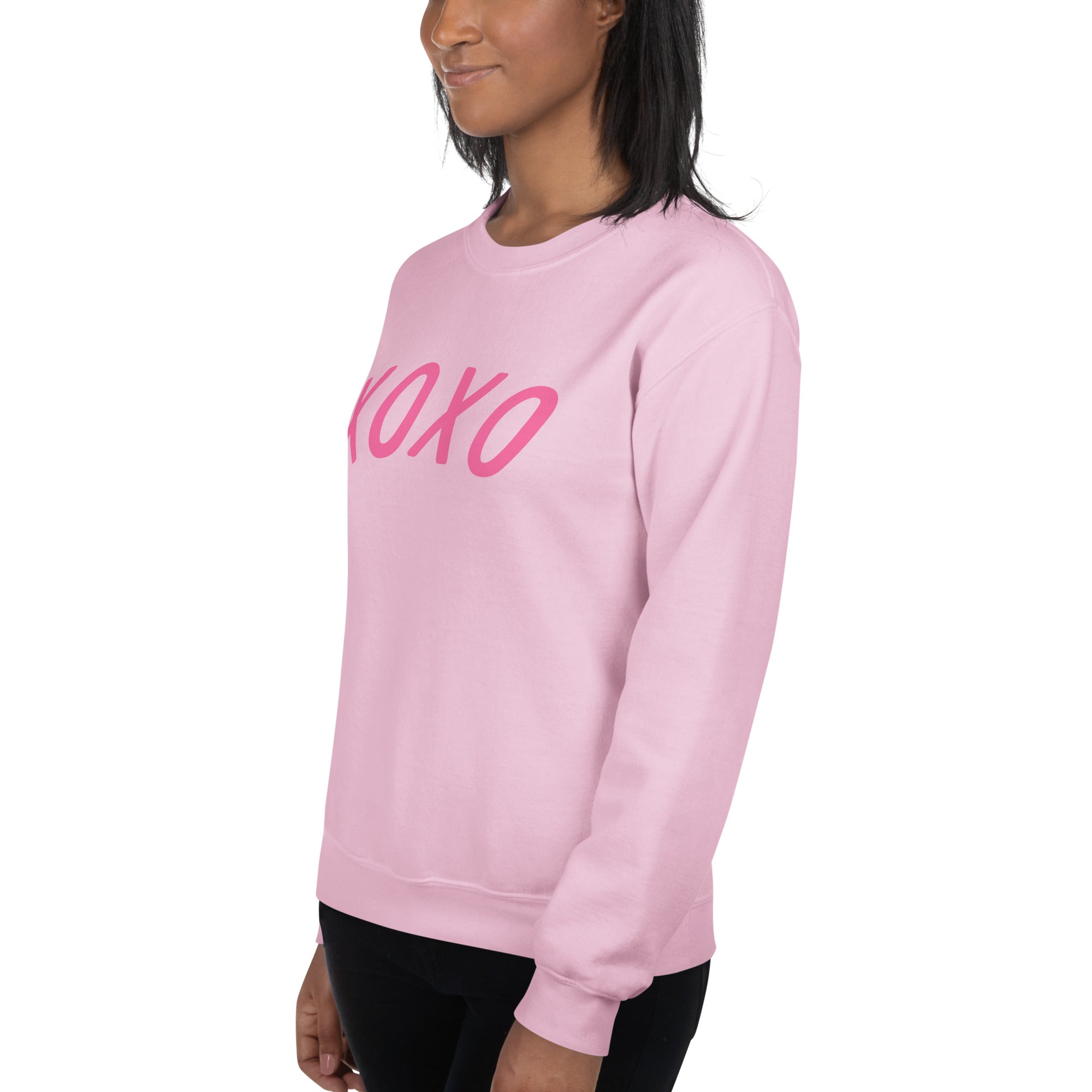 Preppy XOXO Crewneck Sweatshirt in Pink, White & Black
