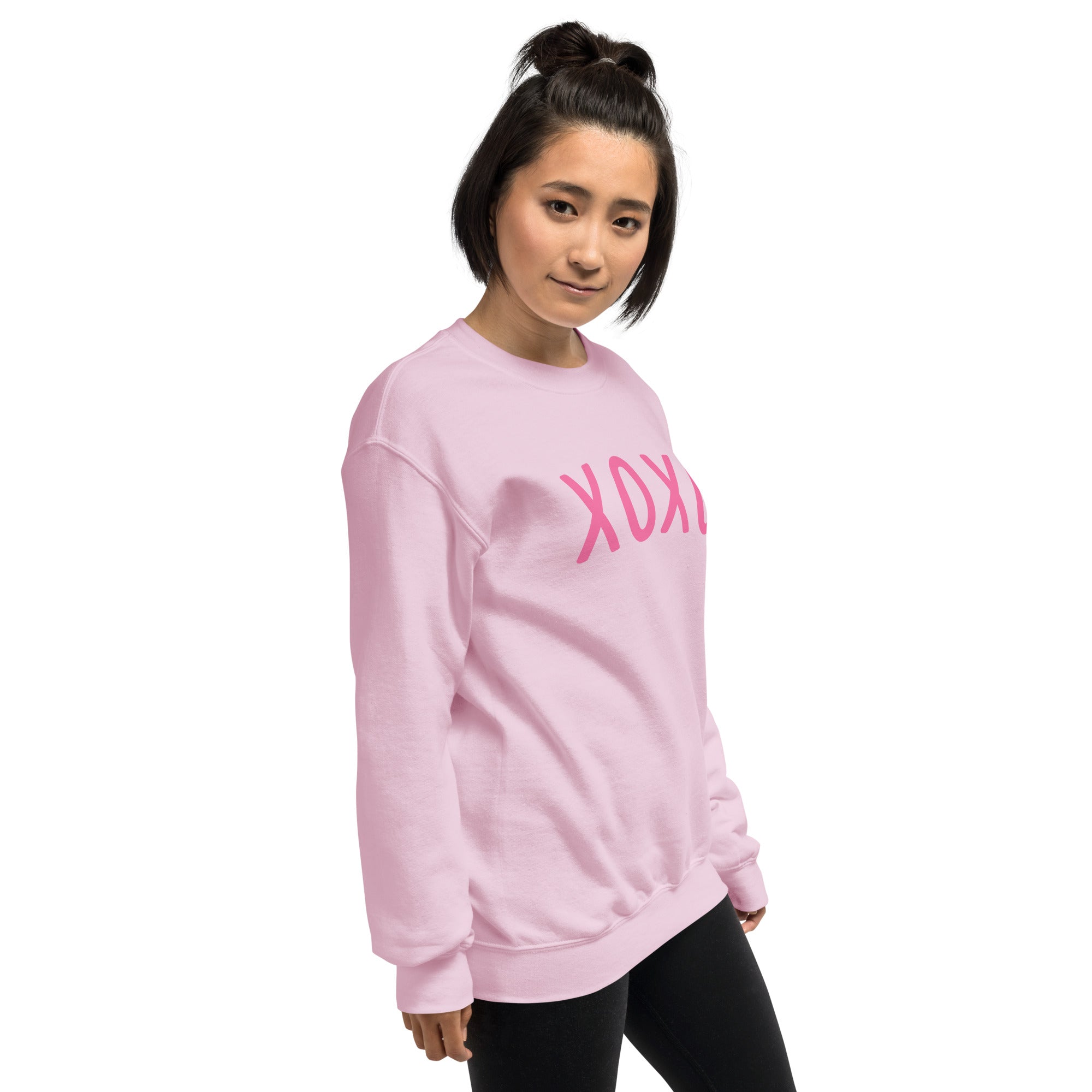 Preppy XOXO Crewneck Sweatshirt in Pink, White & Black