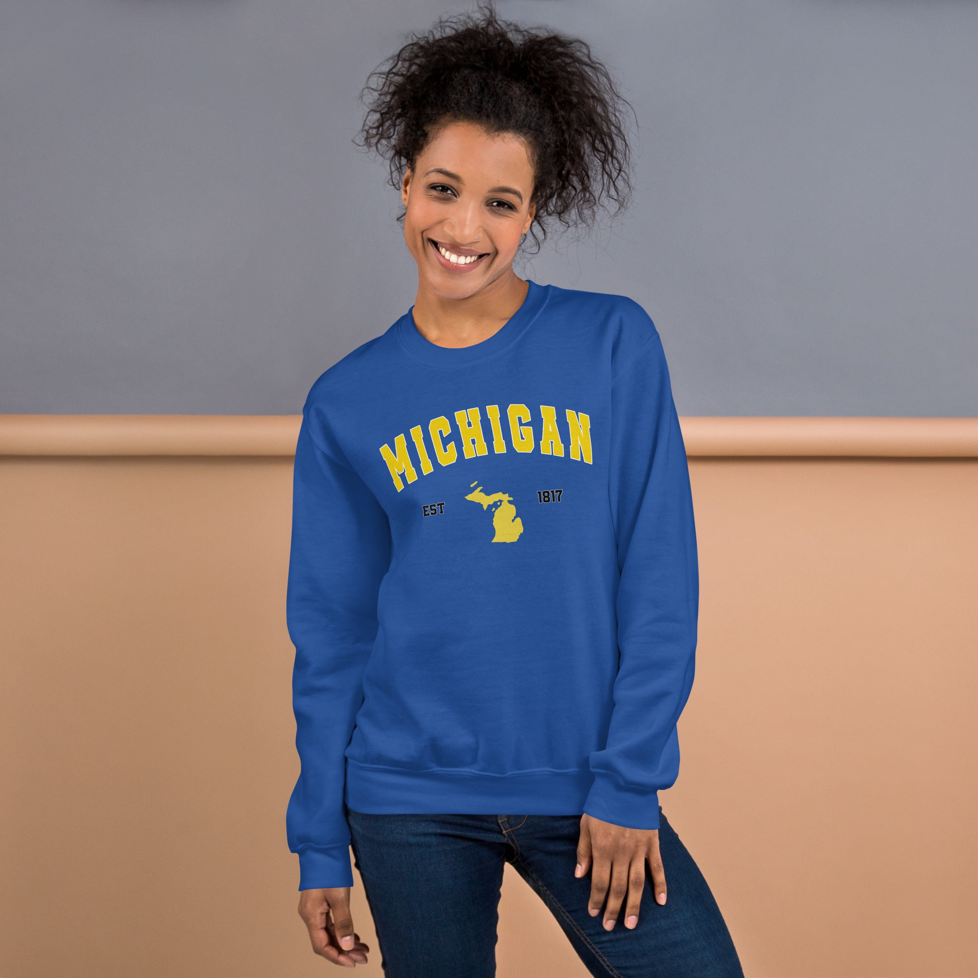 Preppy Green Michigan State Unisex Crewneck Sweatshirt