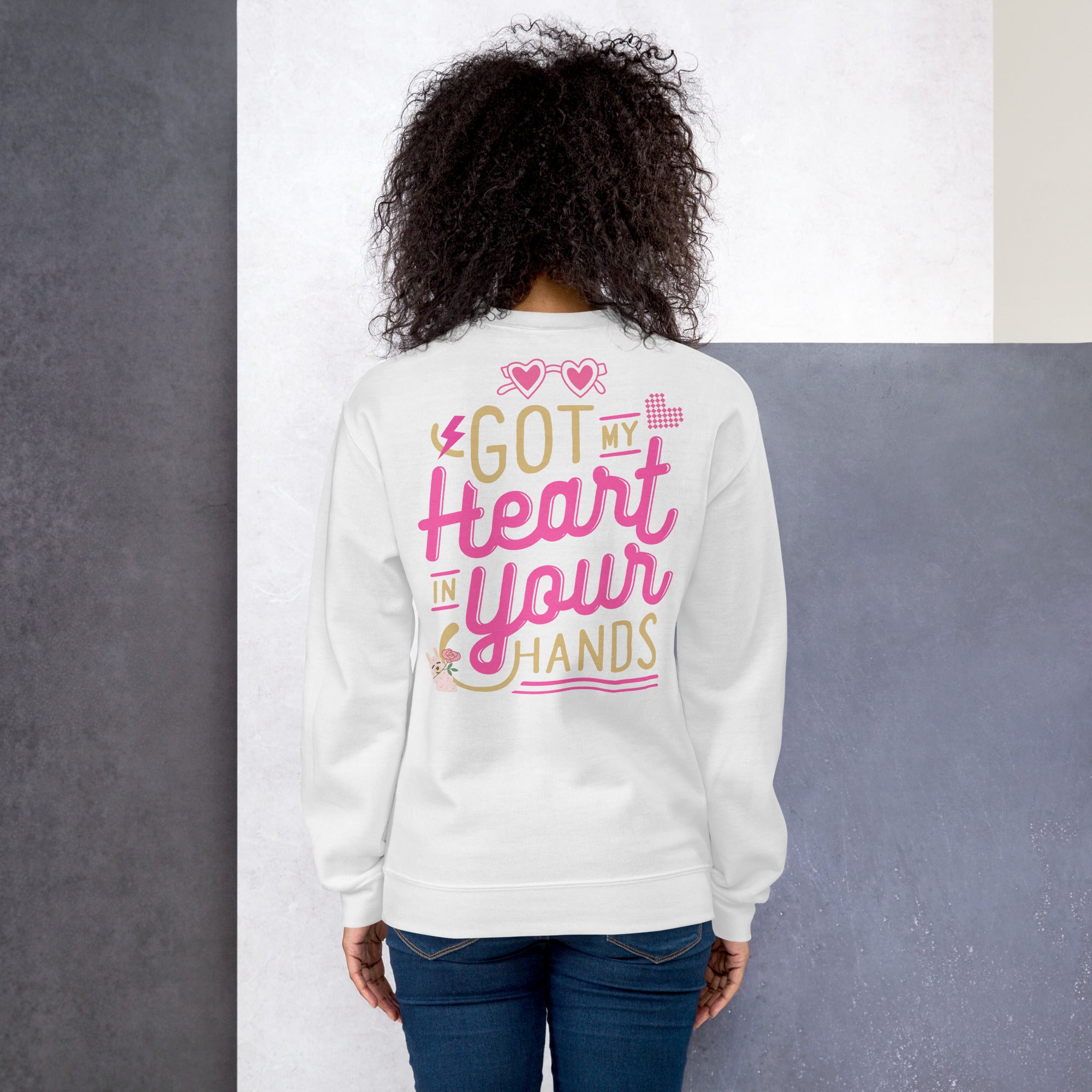 Preppy Cute Got My Heart in Your Hands Beach Crewneck Sweatshirt for Women