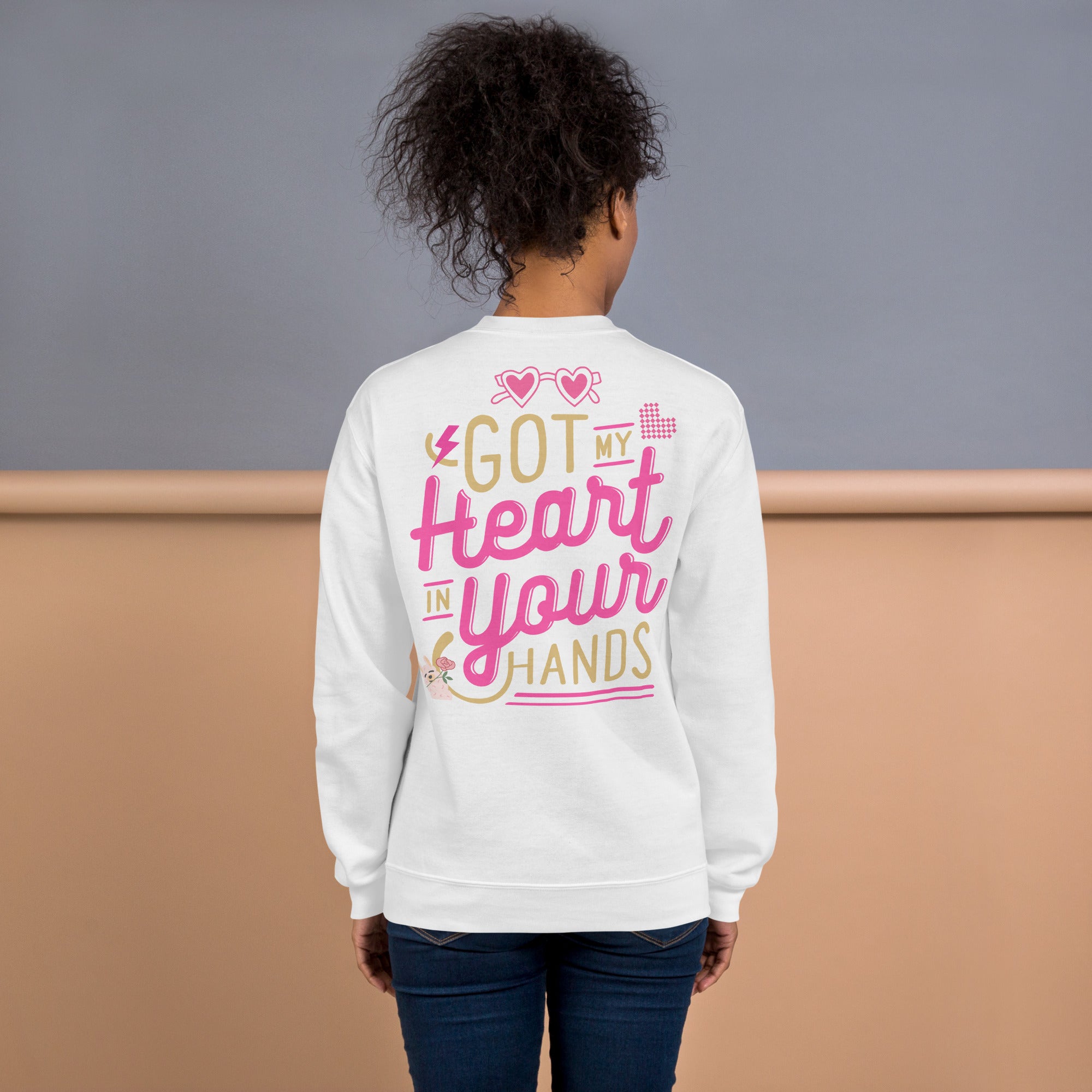 Preppy Cute Got My Heart in Your Hands Beach Crewneck Sweatshirt for Women