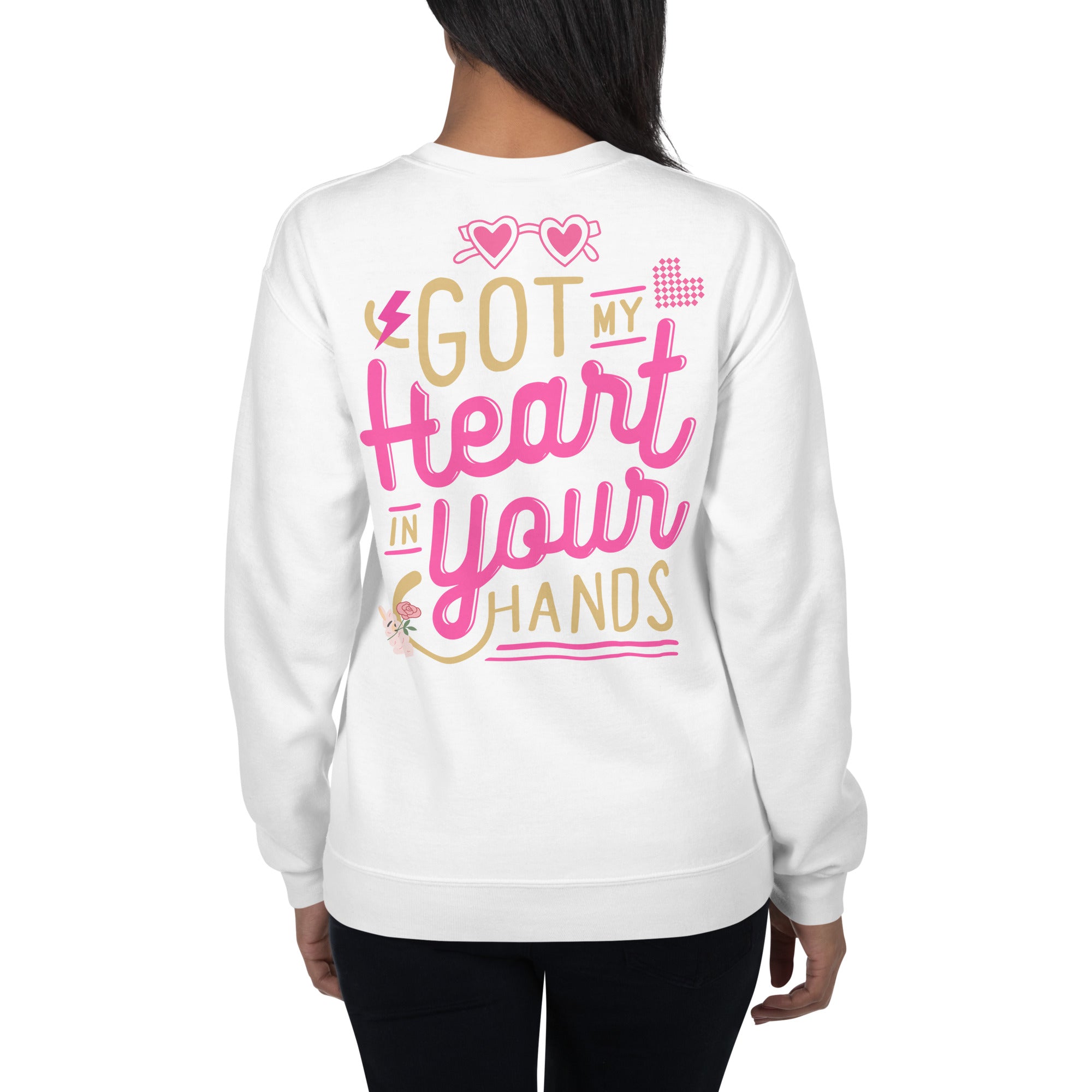 Preppy Cute Got My Heart in Your Hands Beach Crewneck Sweatshirt for Women