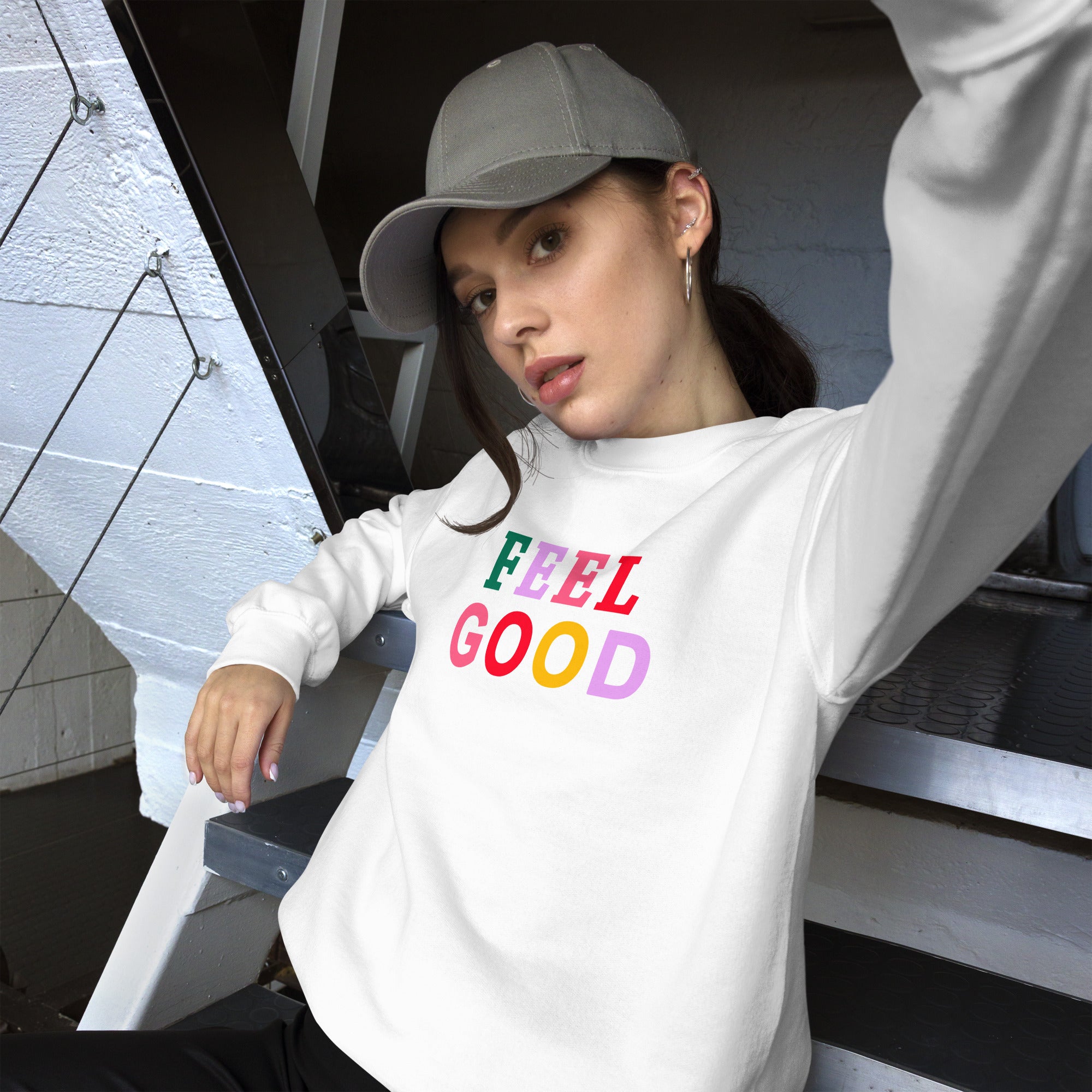 Feel Good Preppy Inspirational Crewneck Sweatshirt